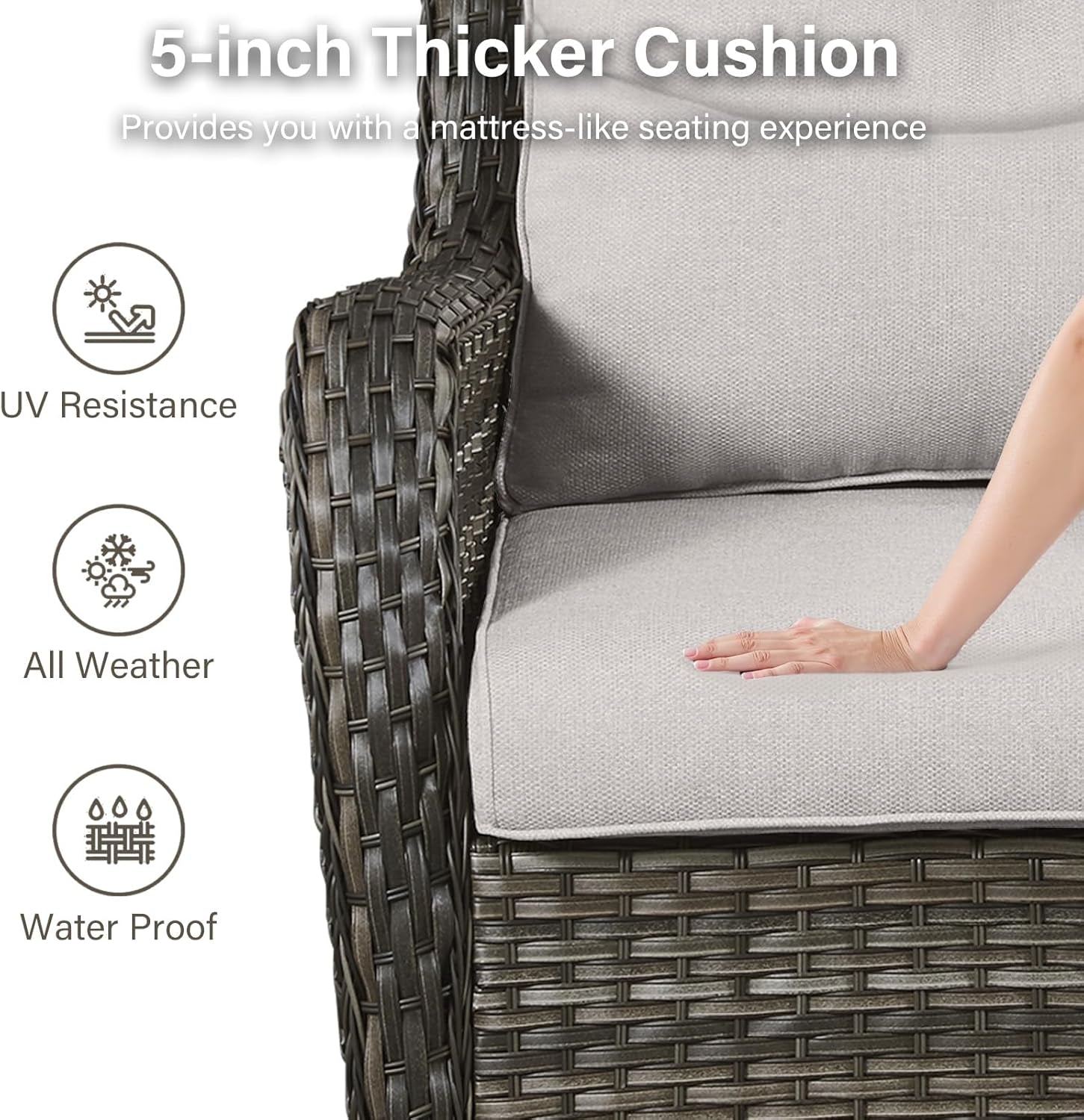 Swivel Rocker Patio Chairs Set with Cozy Coffee Table