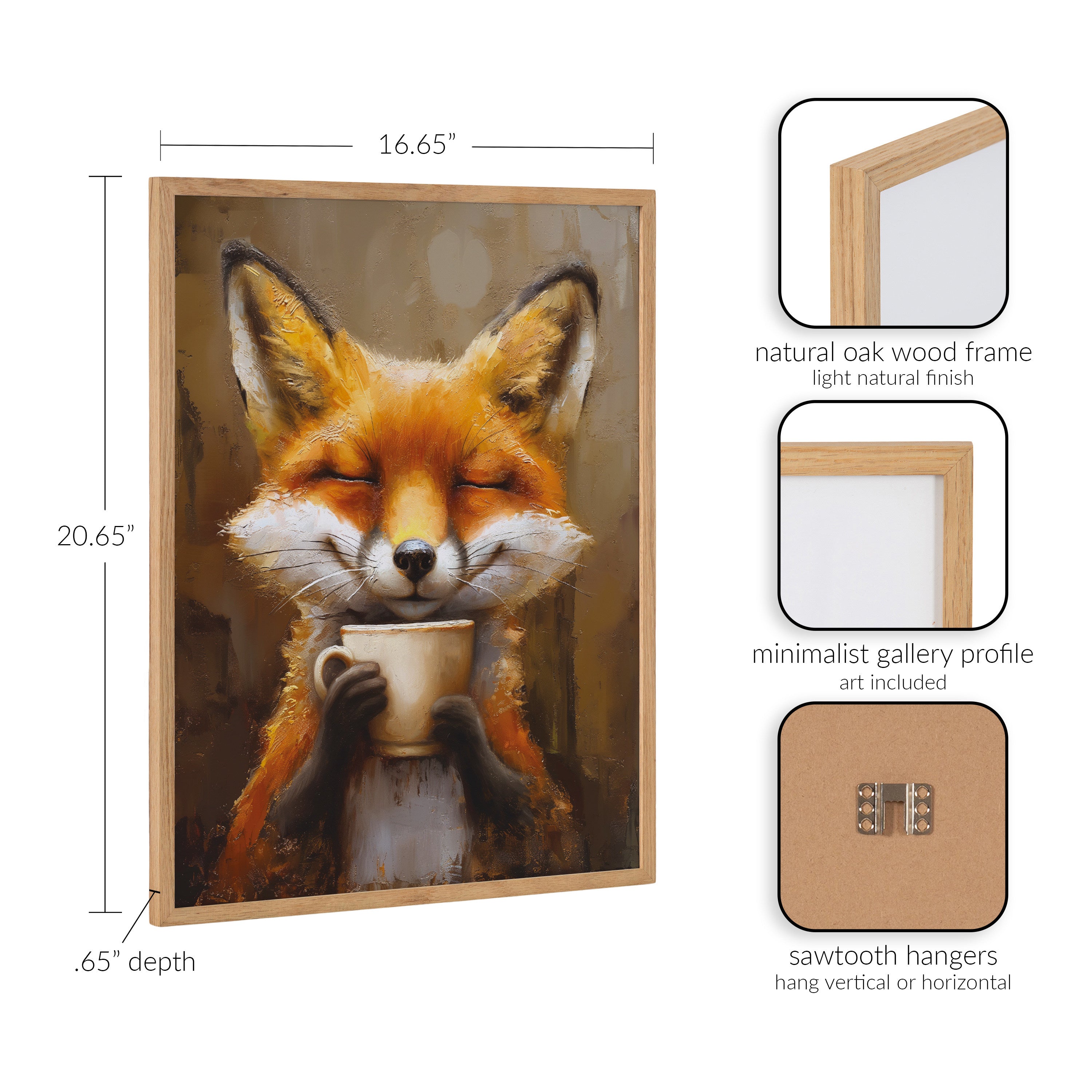 Gallery Happy Fox Traditional Coffee Tea Cup Print by The Creative Bunch Studio