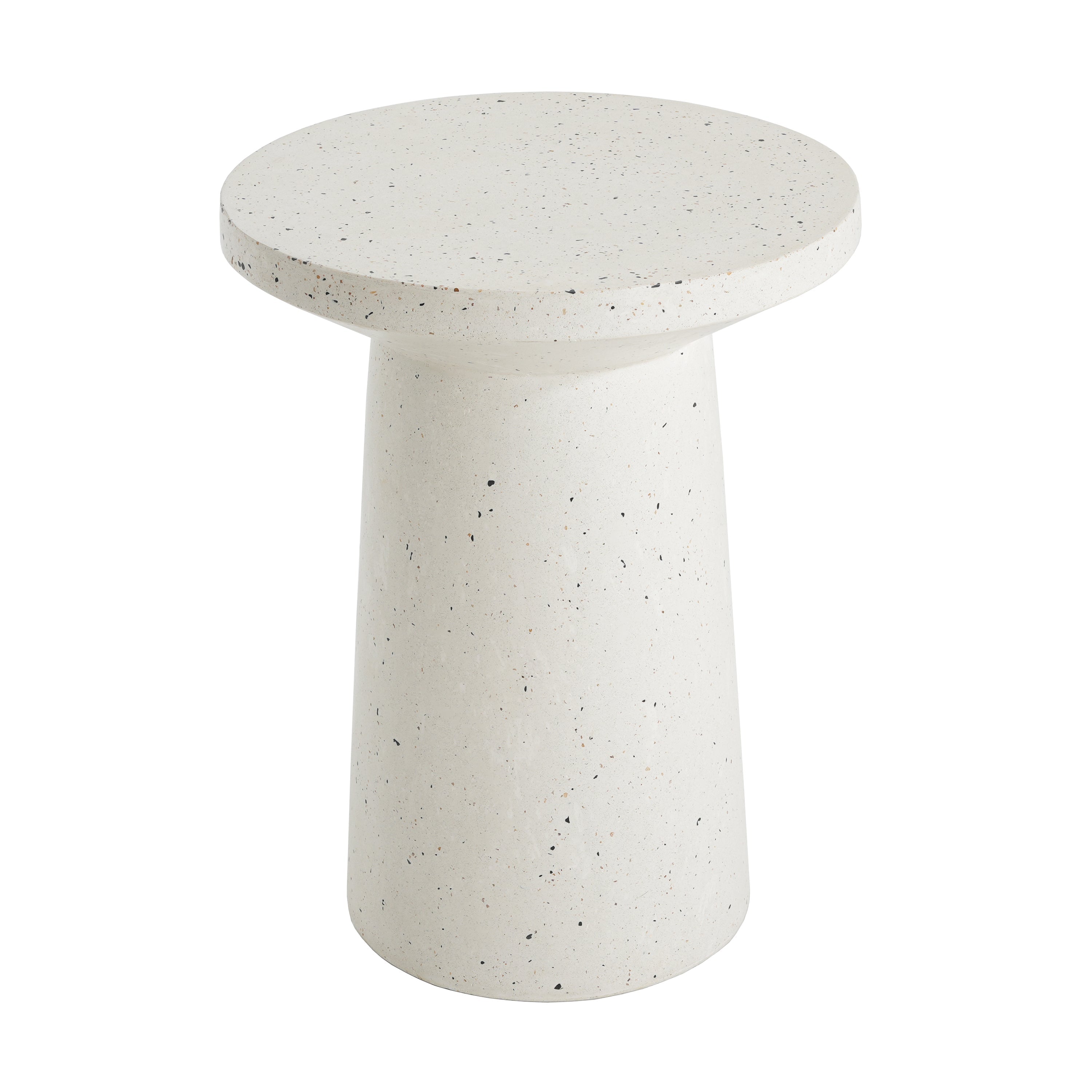 Outdoor 24" H MGO Terrazzo Side Table, White