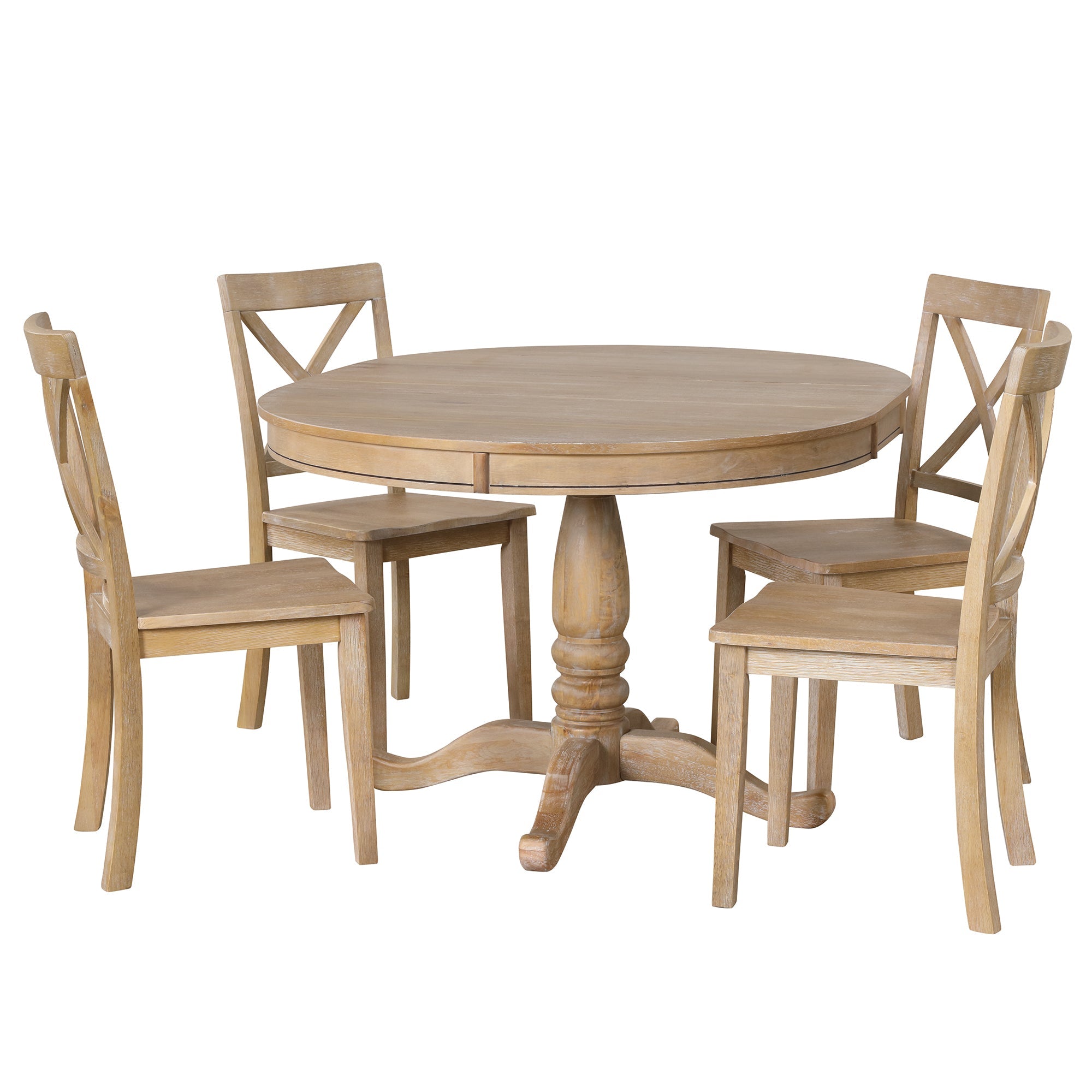 5 Piece Kitchen Table Set for Dining Room ( 4 Chairs + 1 Round Table)