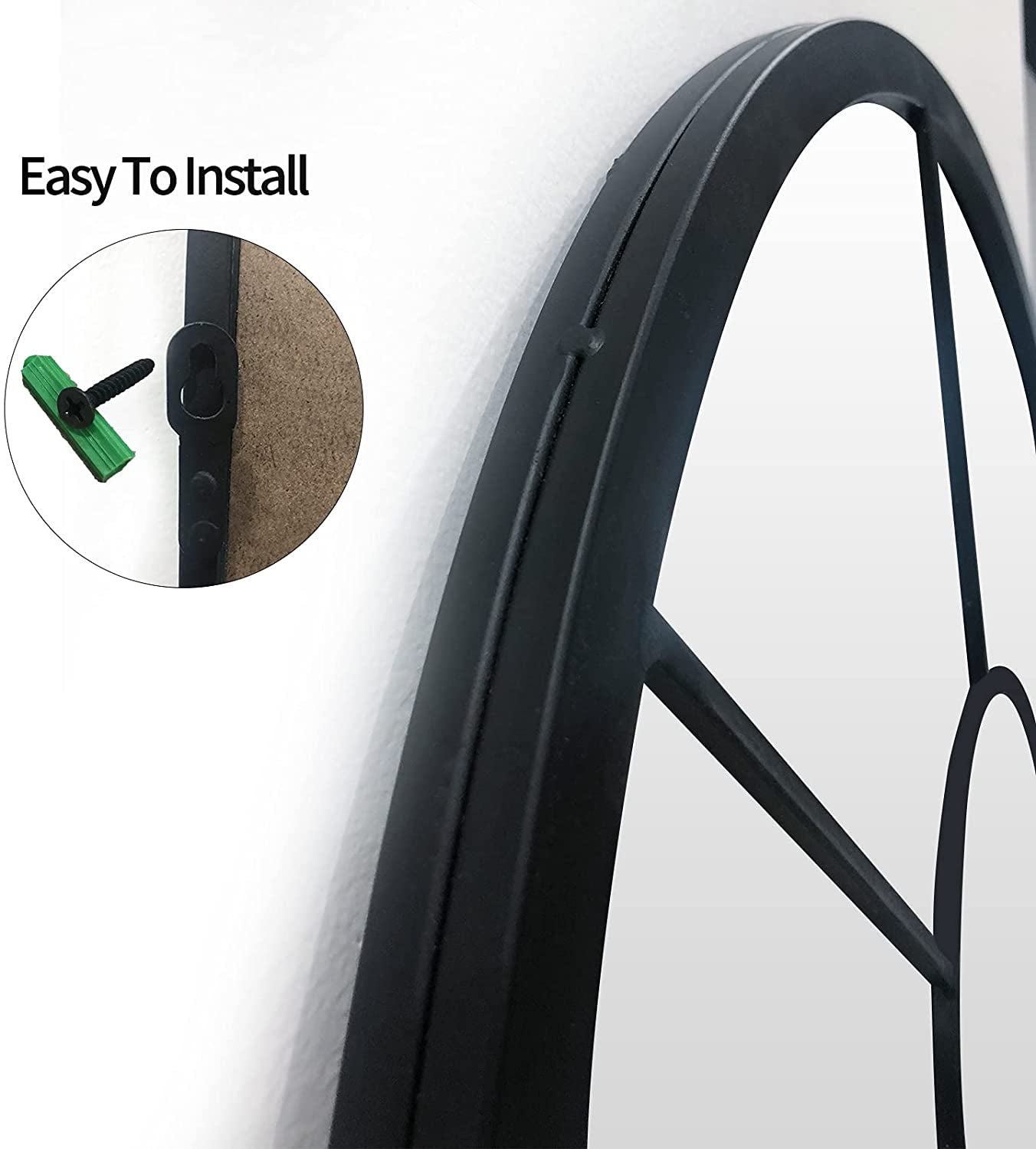 Wall Mirror Black Arched Farmhouse 41.3 x 24 x 1 Inches