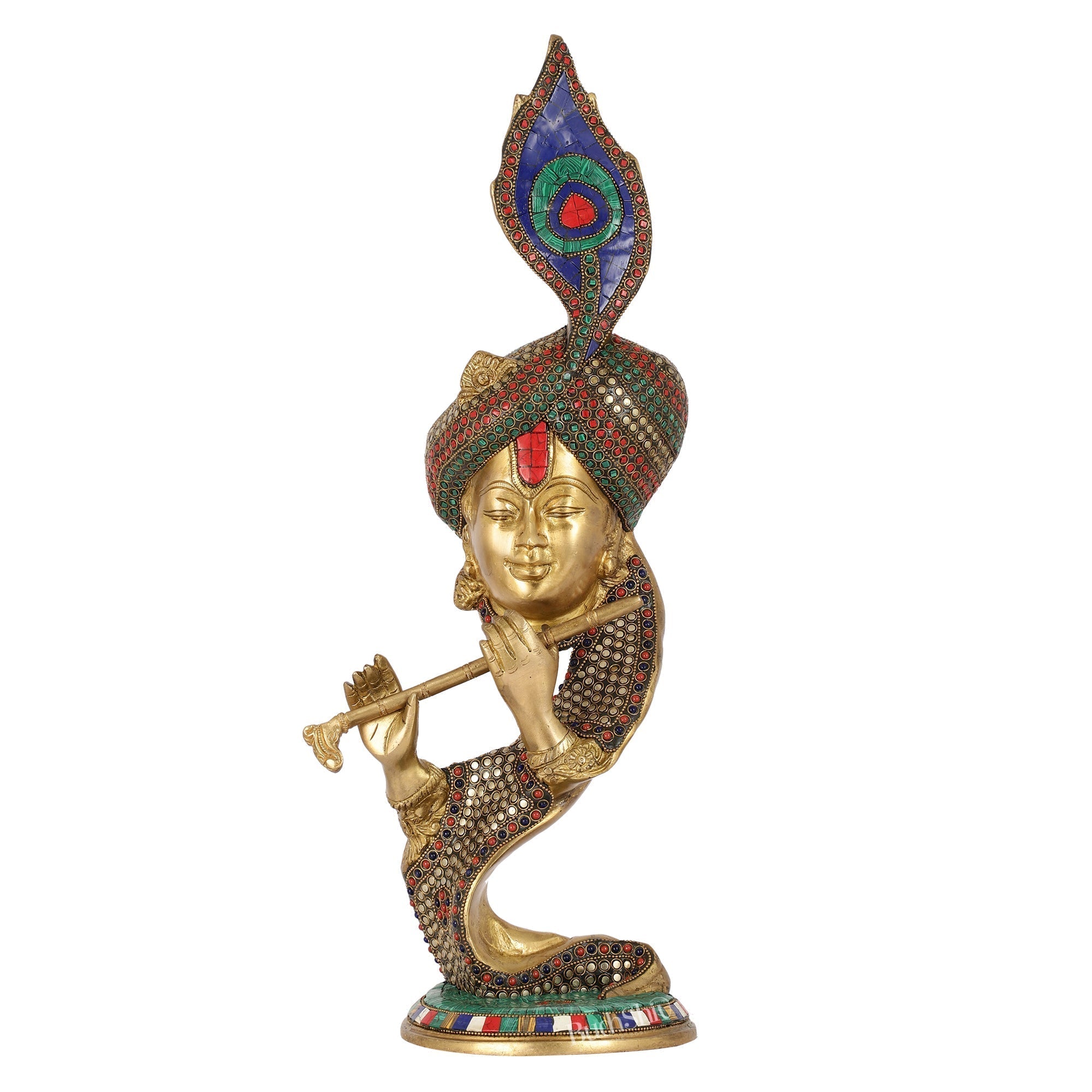 Beautiful Krishna Brass Idol Showpiece 20"-4