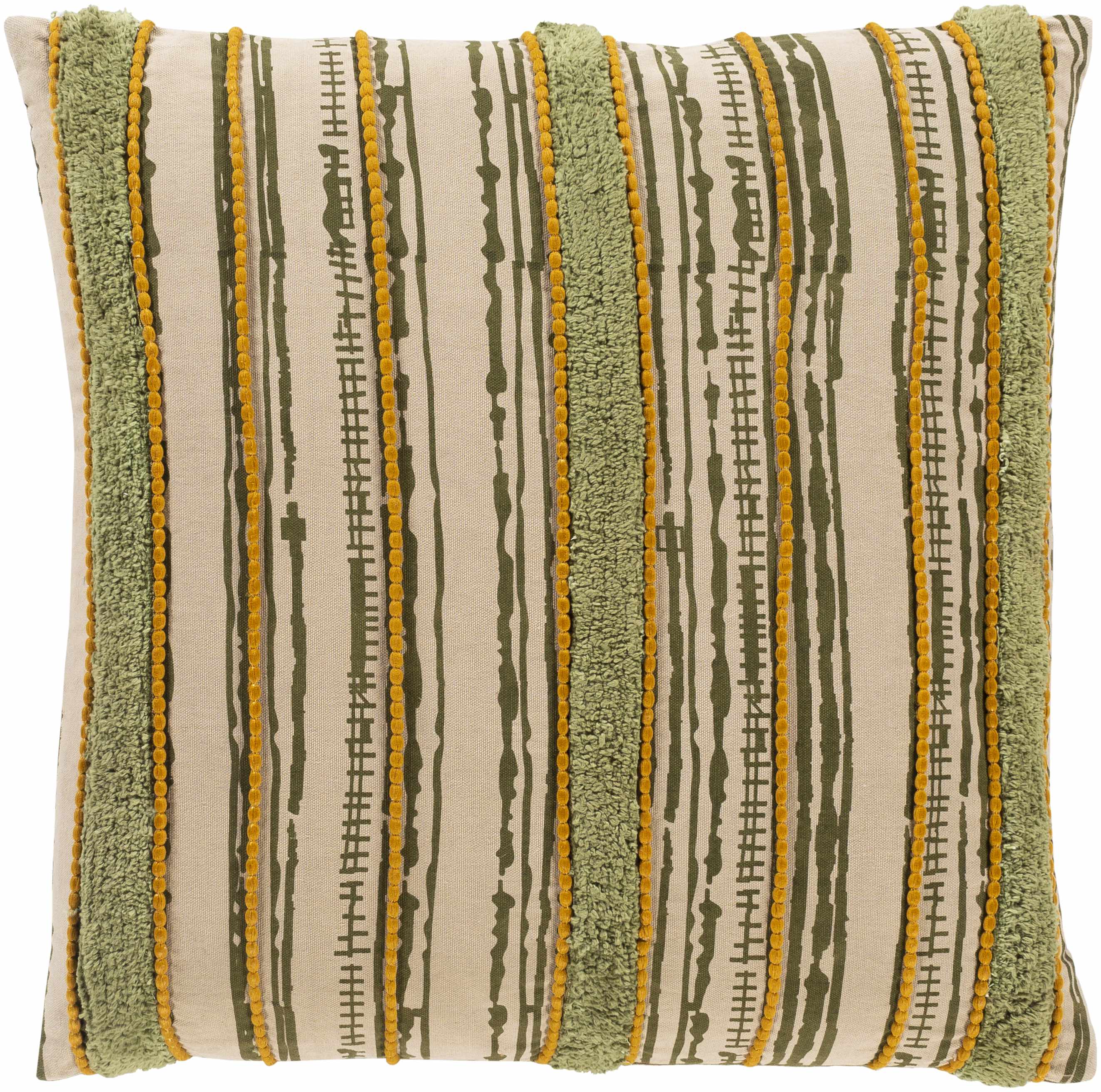 Bebe Olive Striped Textured Throw Pillow - Clearance-0