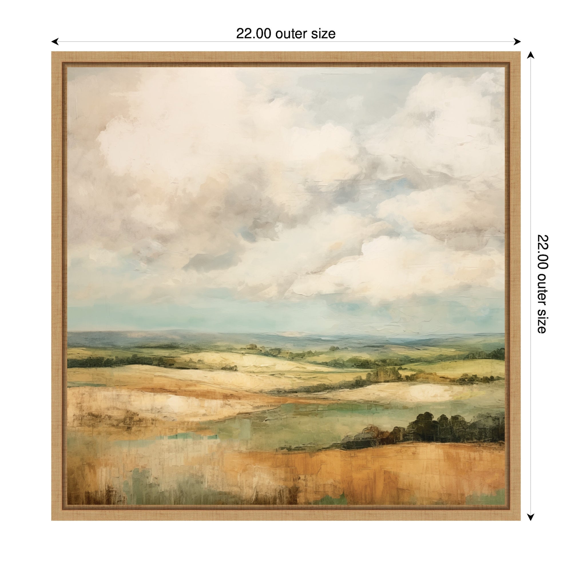 Sylvie Rolling Hills Abstract Landscape Framed Canvas by The Creative Bunch Studio