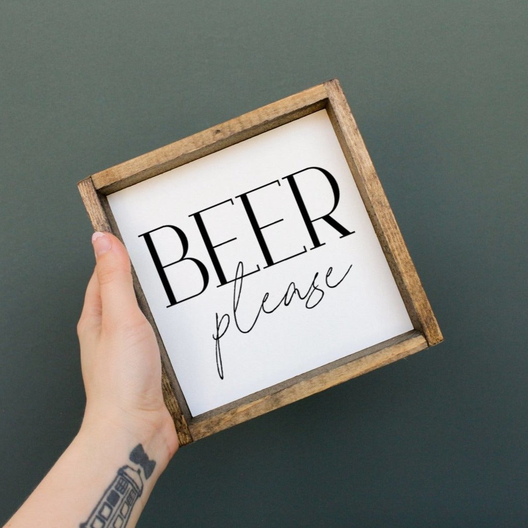 Beer Please Mini Wood Sign-0