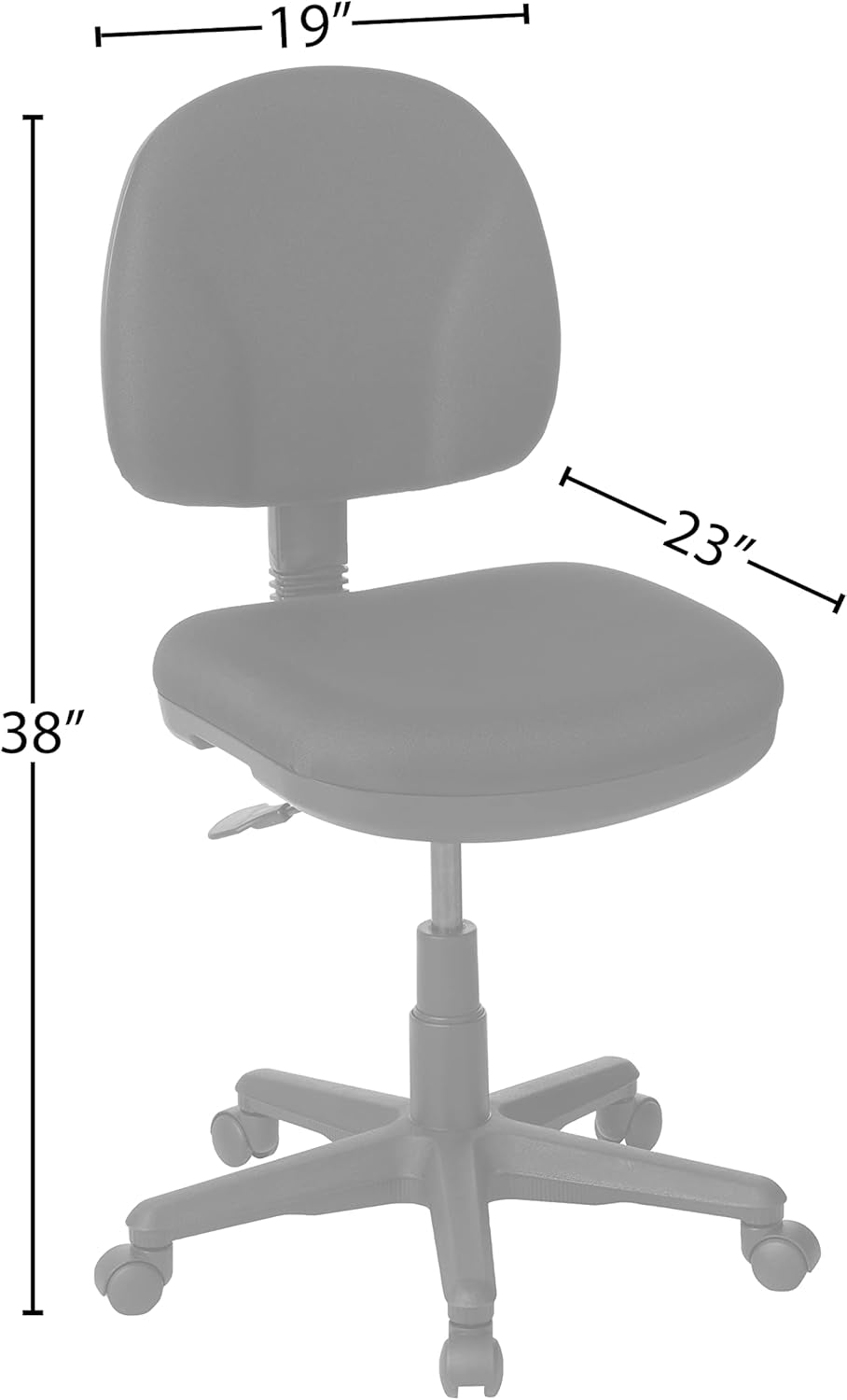 Black Pneumatic Office Task Chair With Lumbar Support