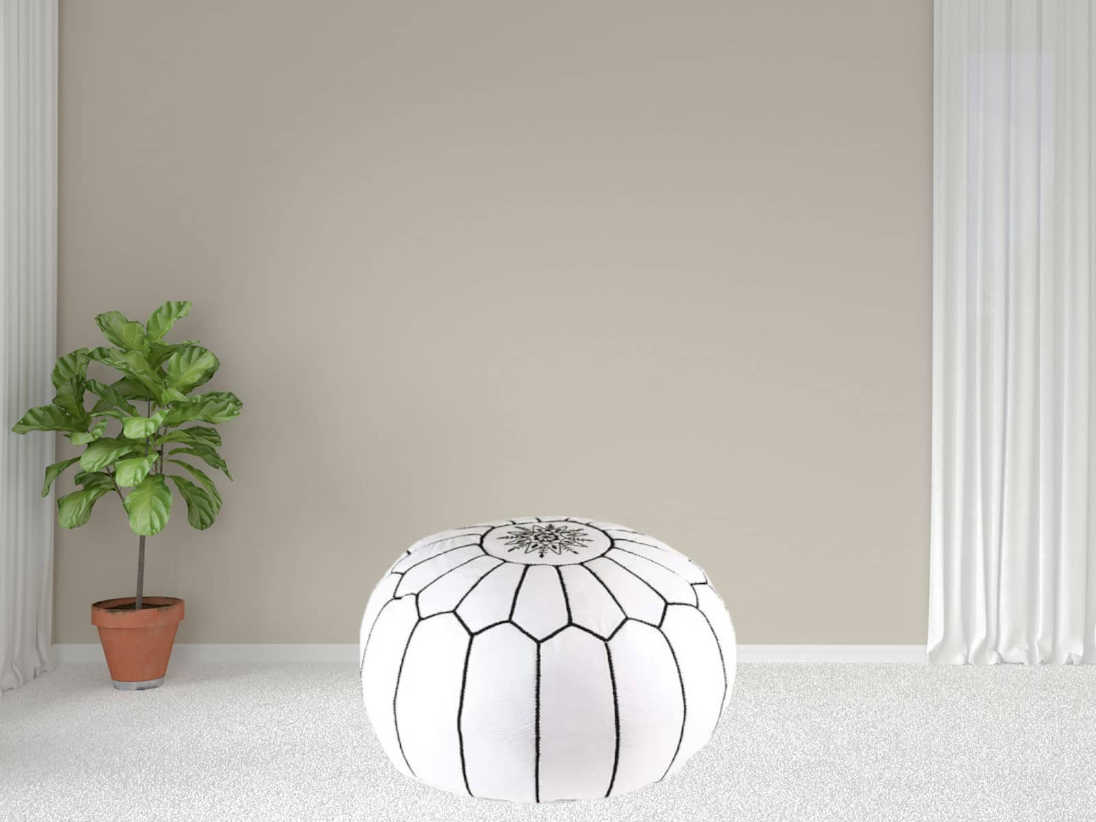 Moroccan  Round Pouf – Cozy Comfort in Earthy Elegance-2