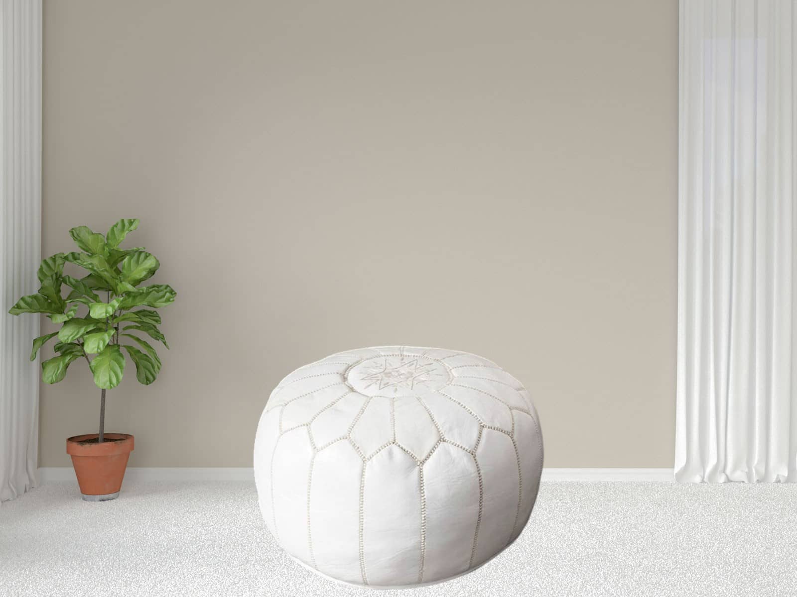 Moroccan  Round Pouf – Cozy Comfort in Earthy Elegance-2