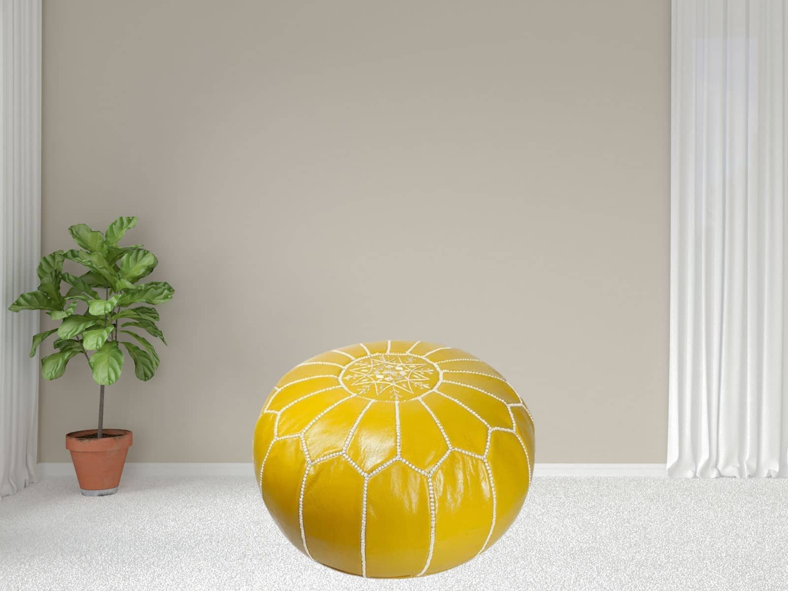 Moroccan  Round Pouf – Cozy Comfort in Earthy Elegance-2