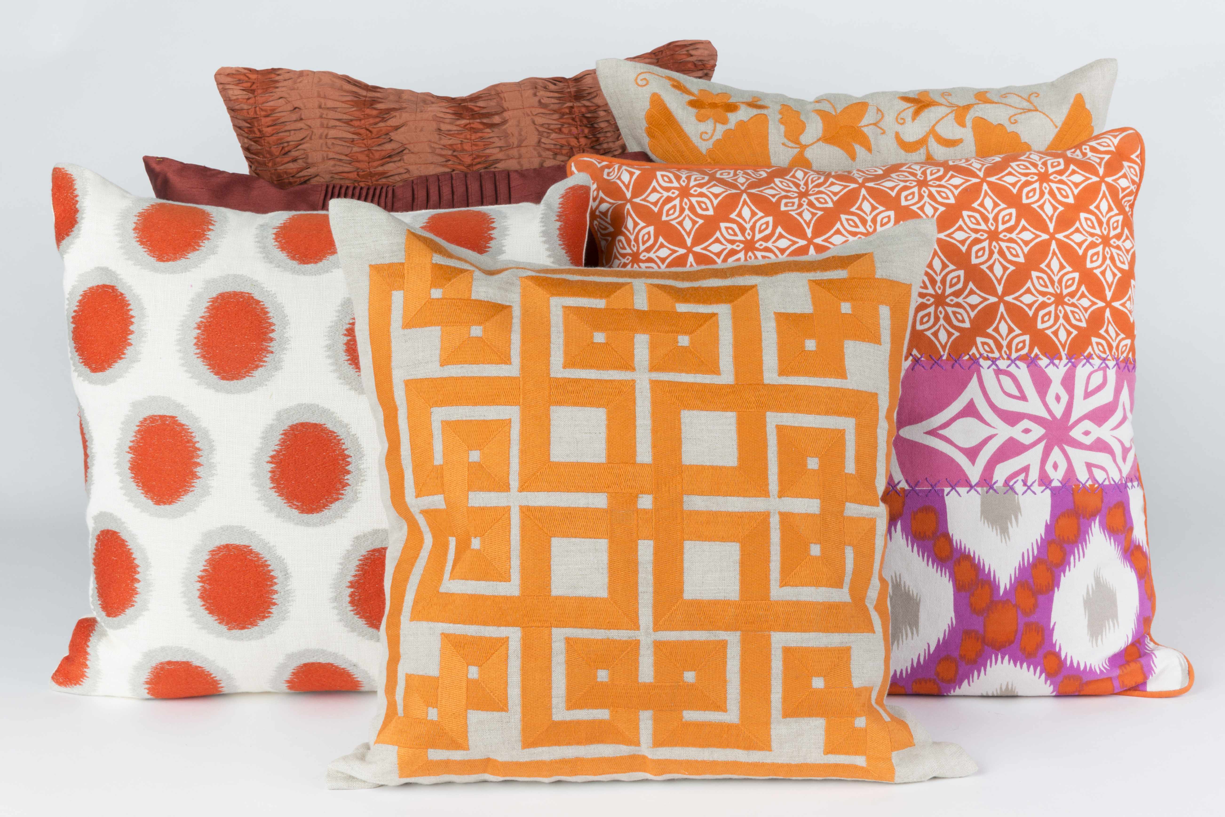 Belper Burnt Orange Geometric Accent Pillow - Clearance-4