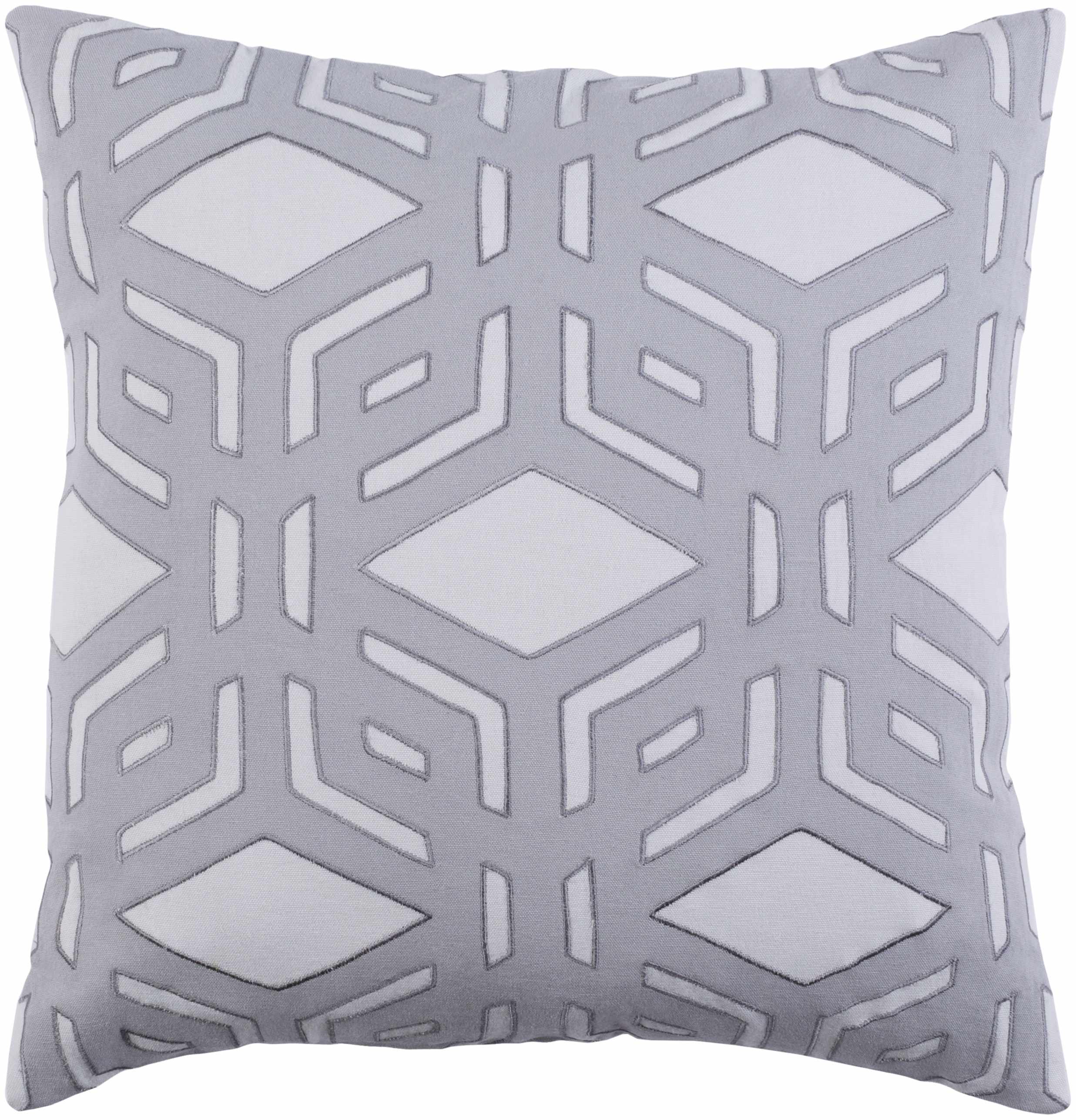 Berala Gray Geometric Square Pillow - Clearance-0