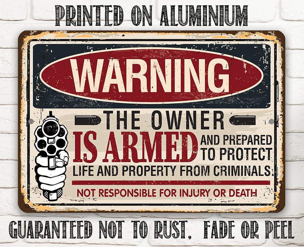 Beware Property Protected - Metal Sign