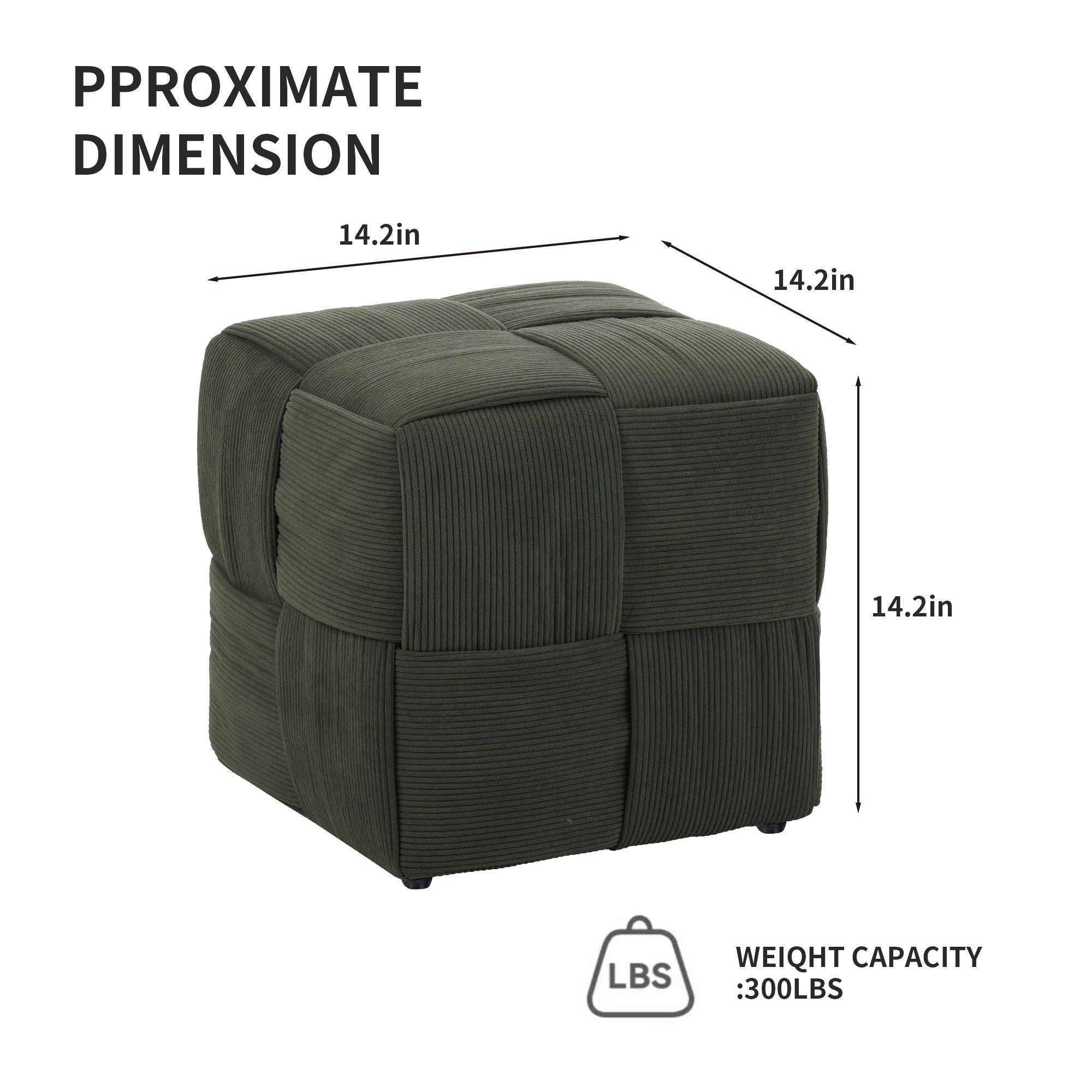 Square Ottoman Foot Rest With Woven Design