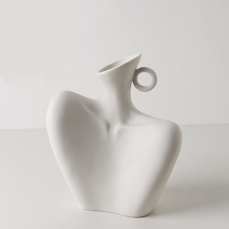 Ceramic Simple White Vase Nordic Home Decoration-5