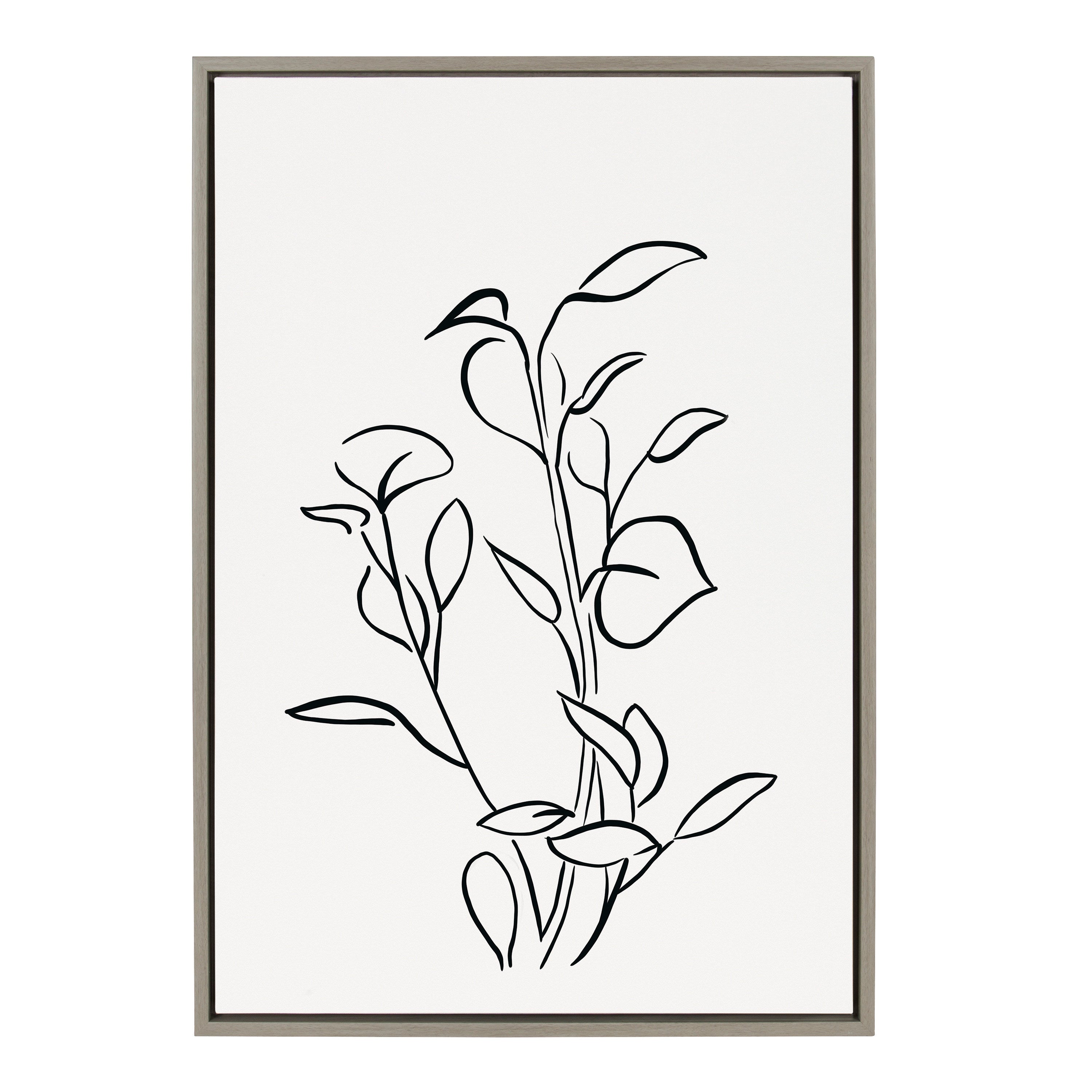 Sylvie Botanical Sketch Print No 2 Framed Canvas by The Creative Bunch Studio