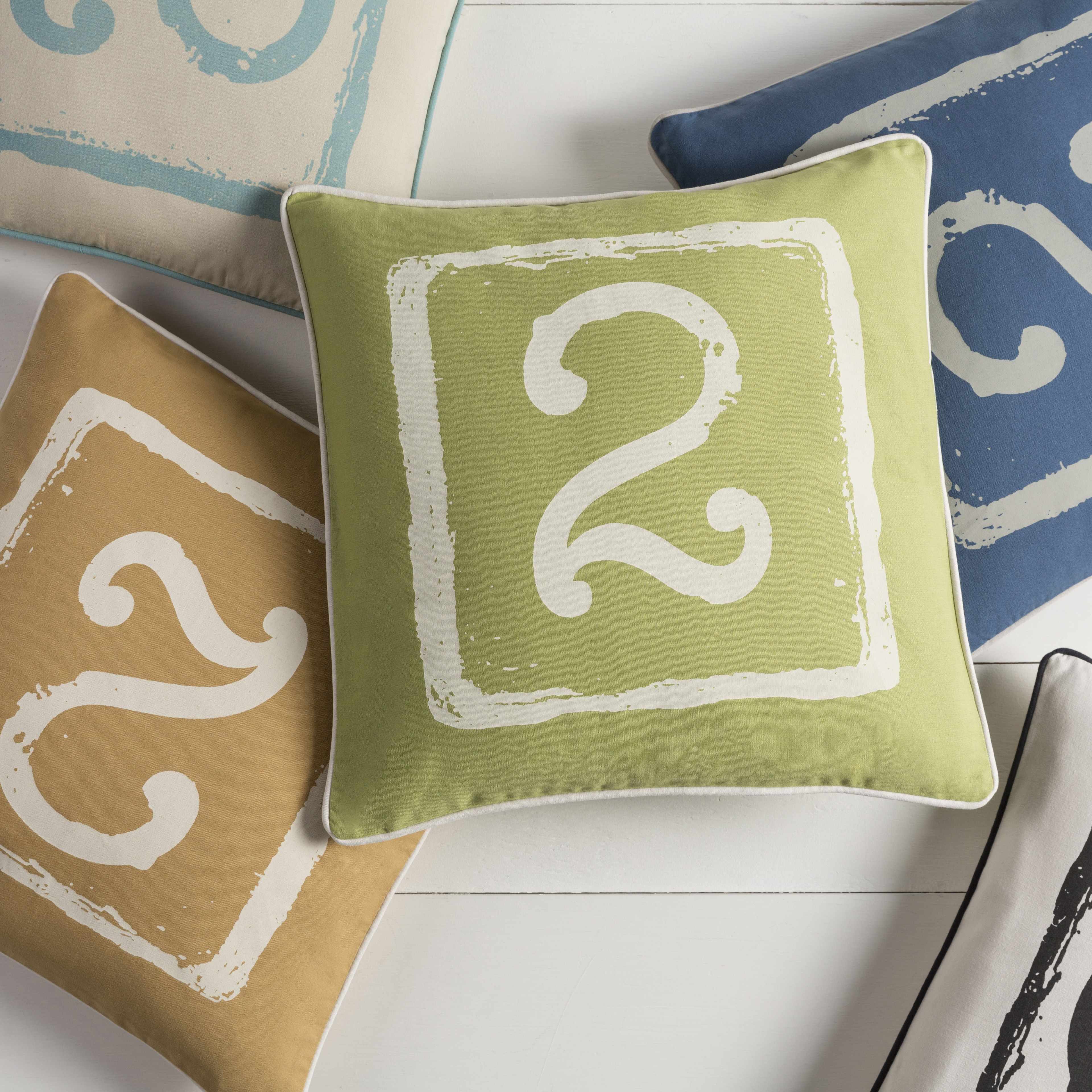 Shingleton Blue Number 2 Square Accent Pillow - Clearance-3