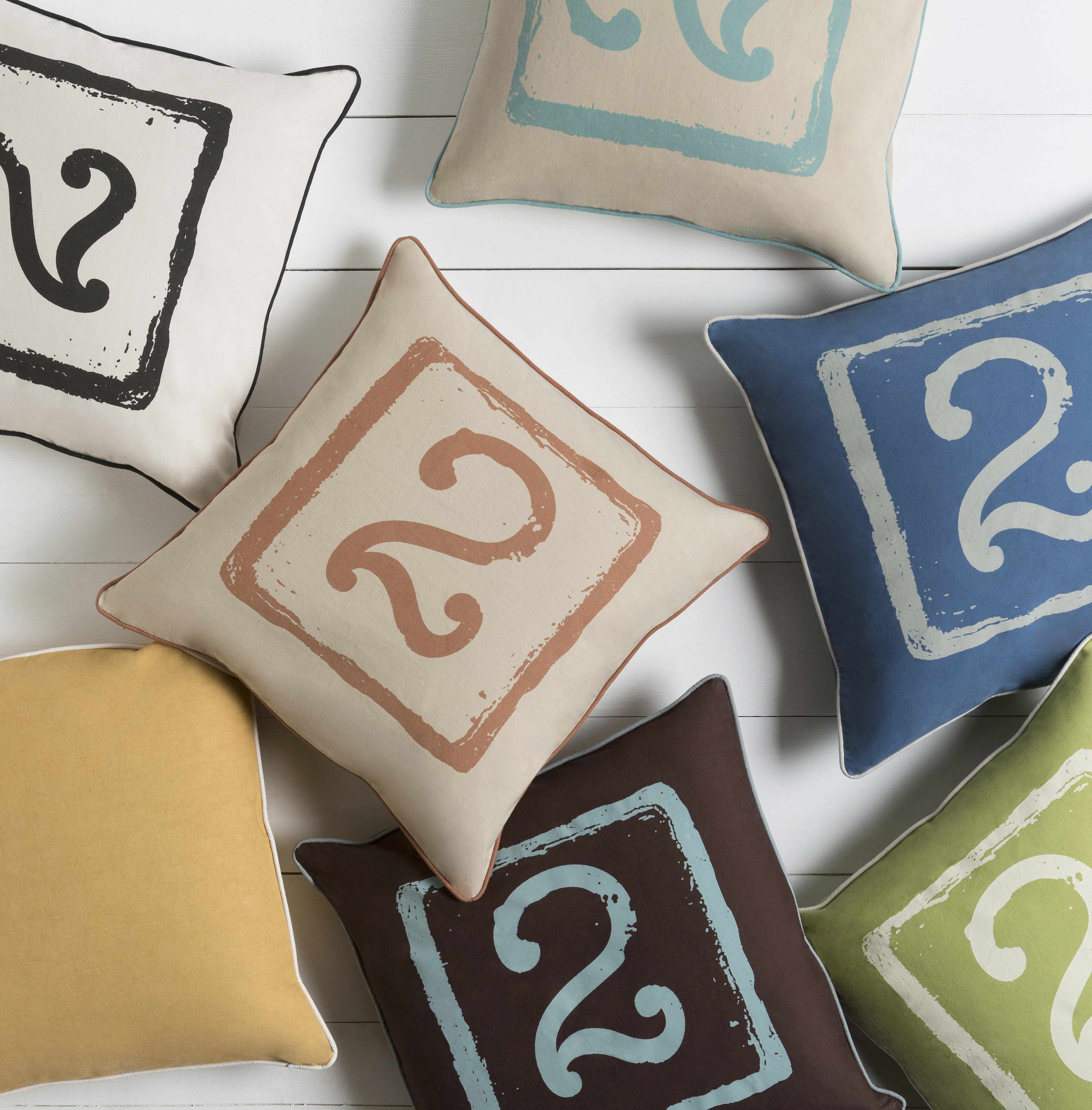 Shingleton Blue Number 2 Square Accent Pillow - Clearance-4