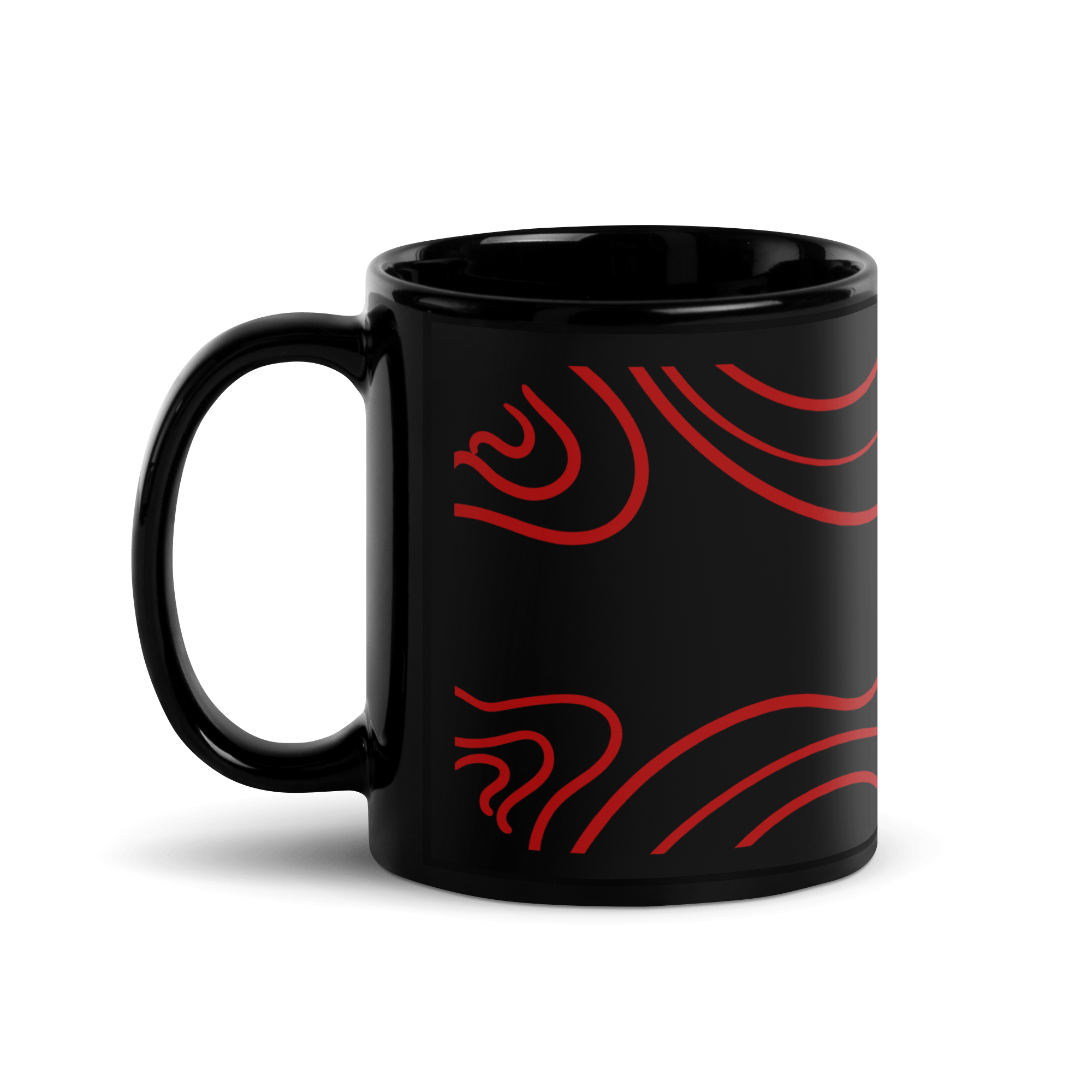 Ceramic Coffee Mugs Abstract Red Line Design By HadiArts-8