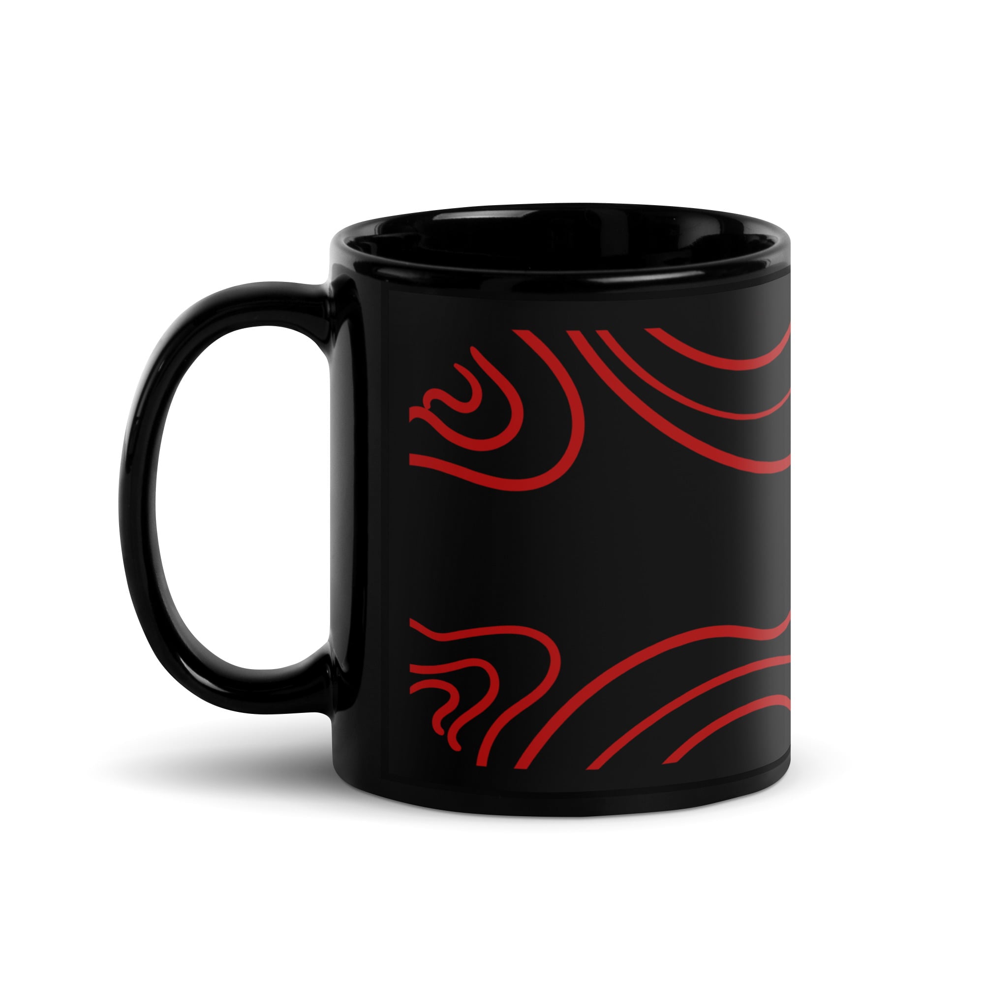 Ceramic Coffee Mugs Abstract Red Line Design By HadiArts-1