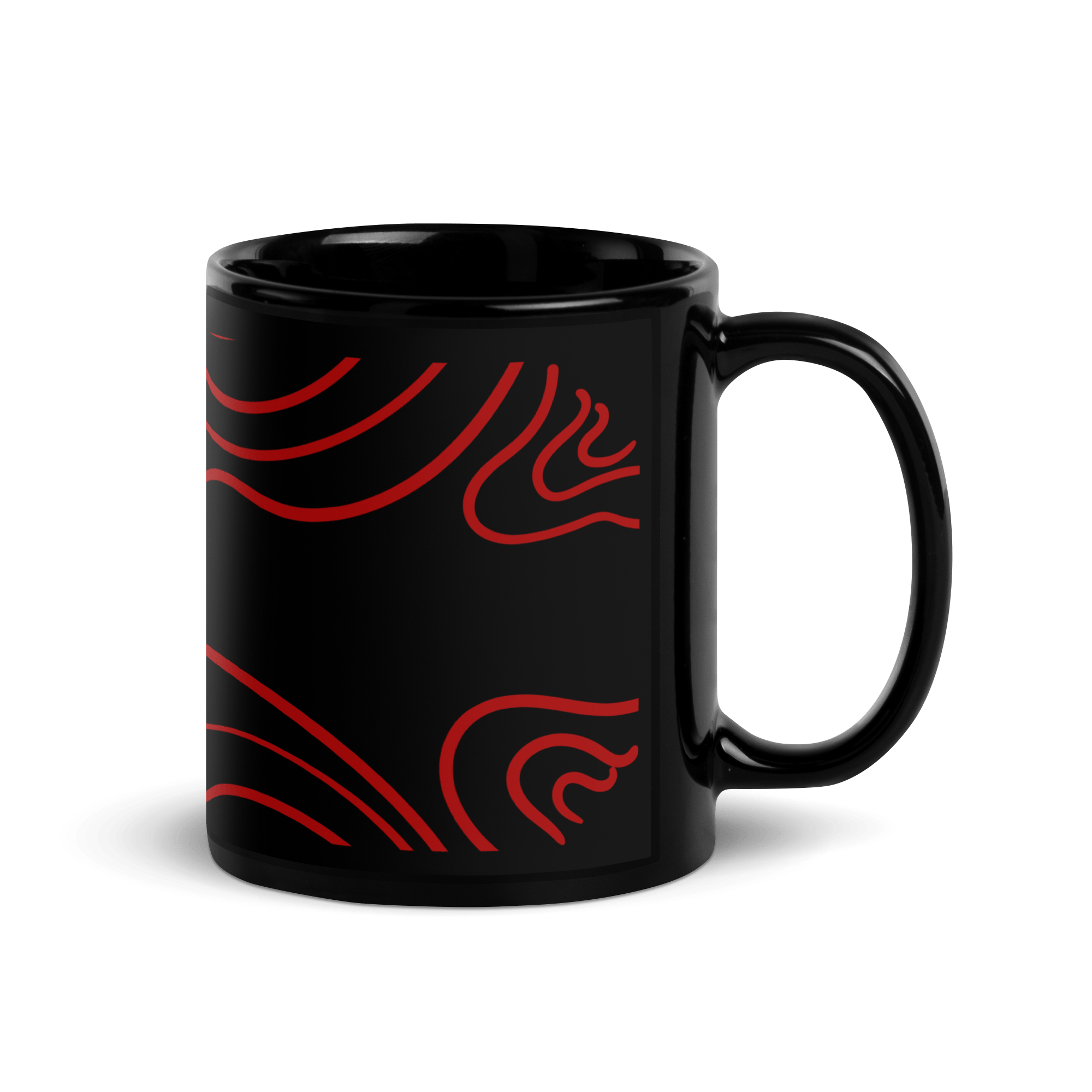 Ceramic Coffee Mugs Abstract Red Line Design By HadiArts-9