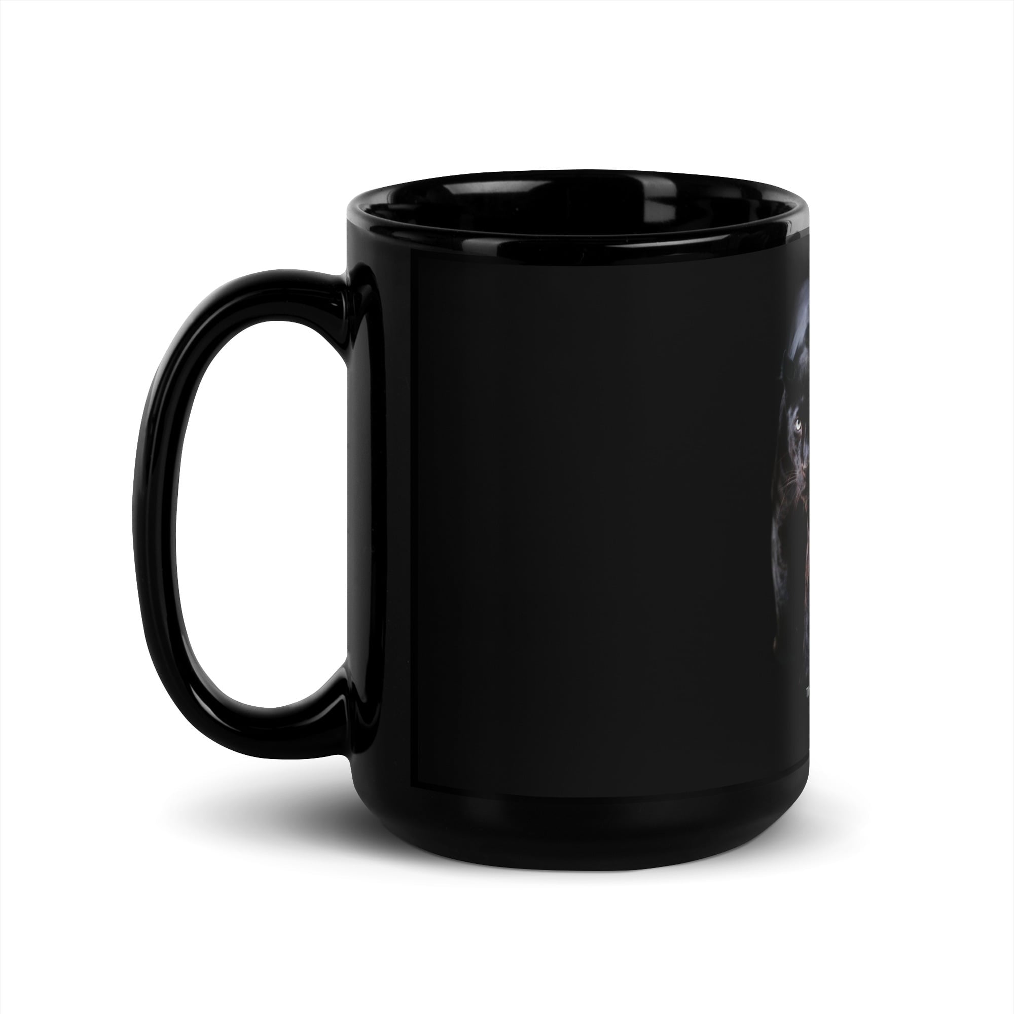 Black Panther Prowl Black Glossy coffee Mug Design By HadiArts-3