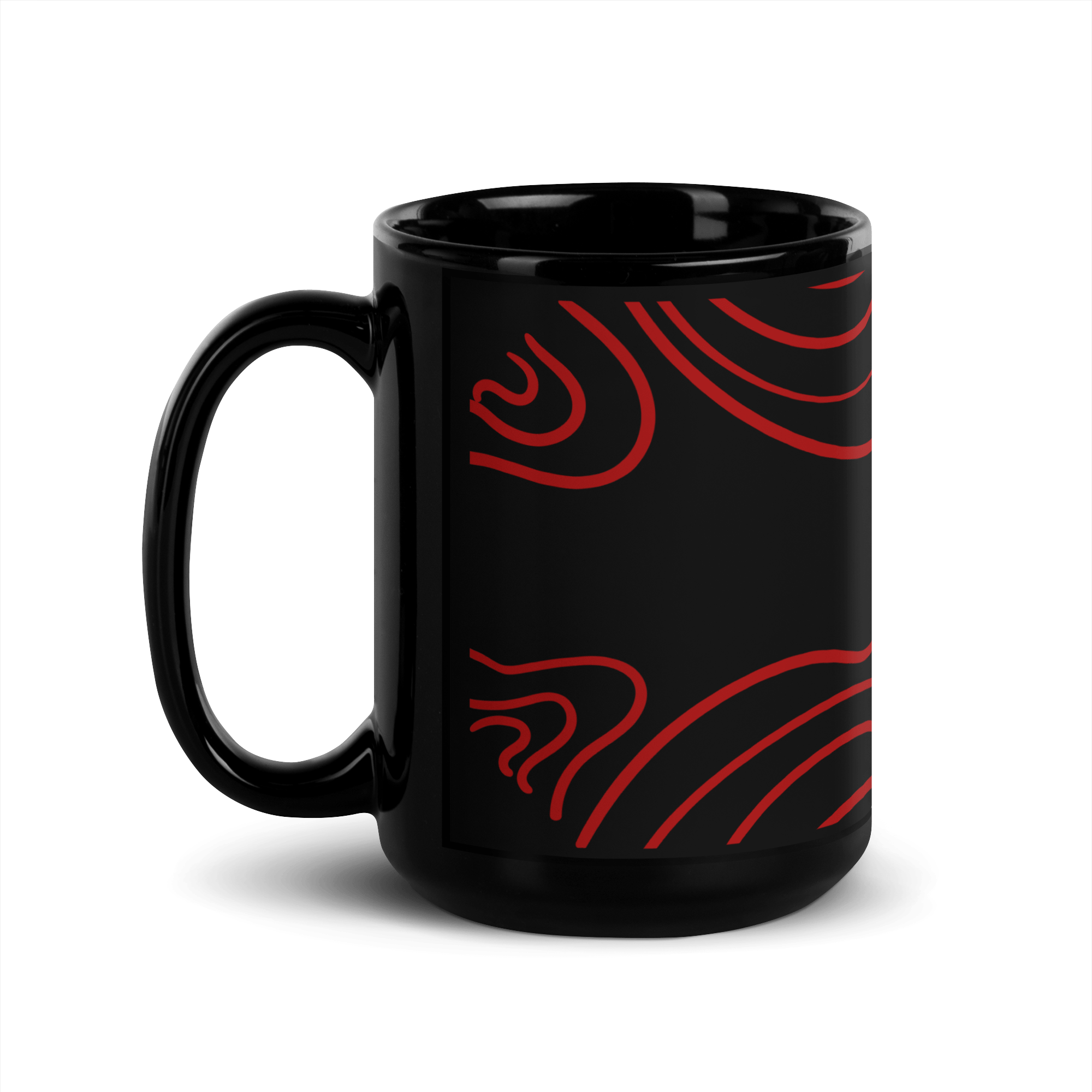 Ceramic Coffee Mugs Abstract Red Line Design By HadiArts-12