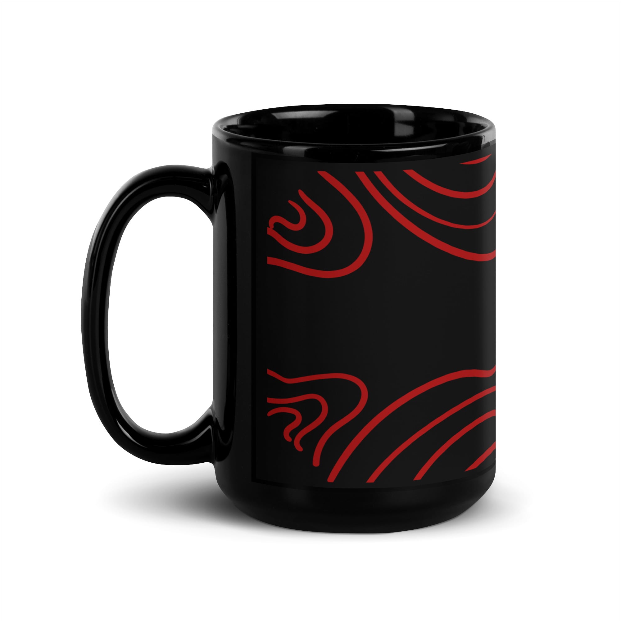 Ceramic Coffee Mugs Abstract Red Line Design By HadiArts-3