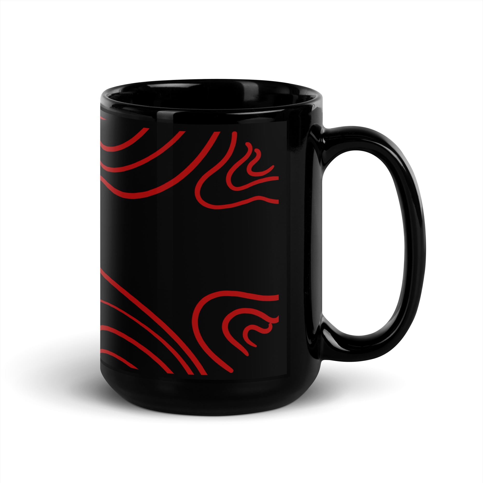 Ceramic Coffee Mugs Abstract Red Line Design By HadiArts-4