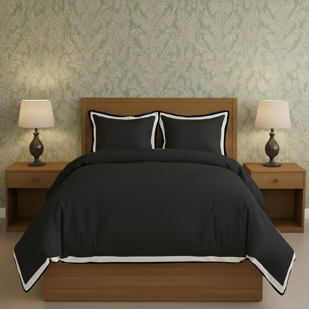Black & White Border Frame Duvet Cover Set