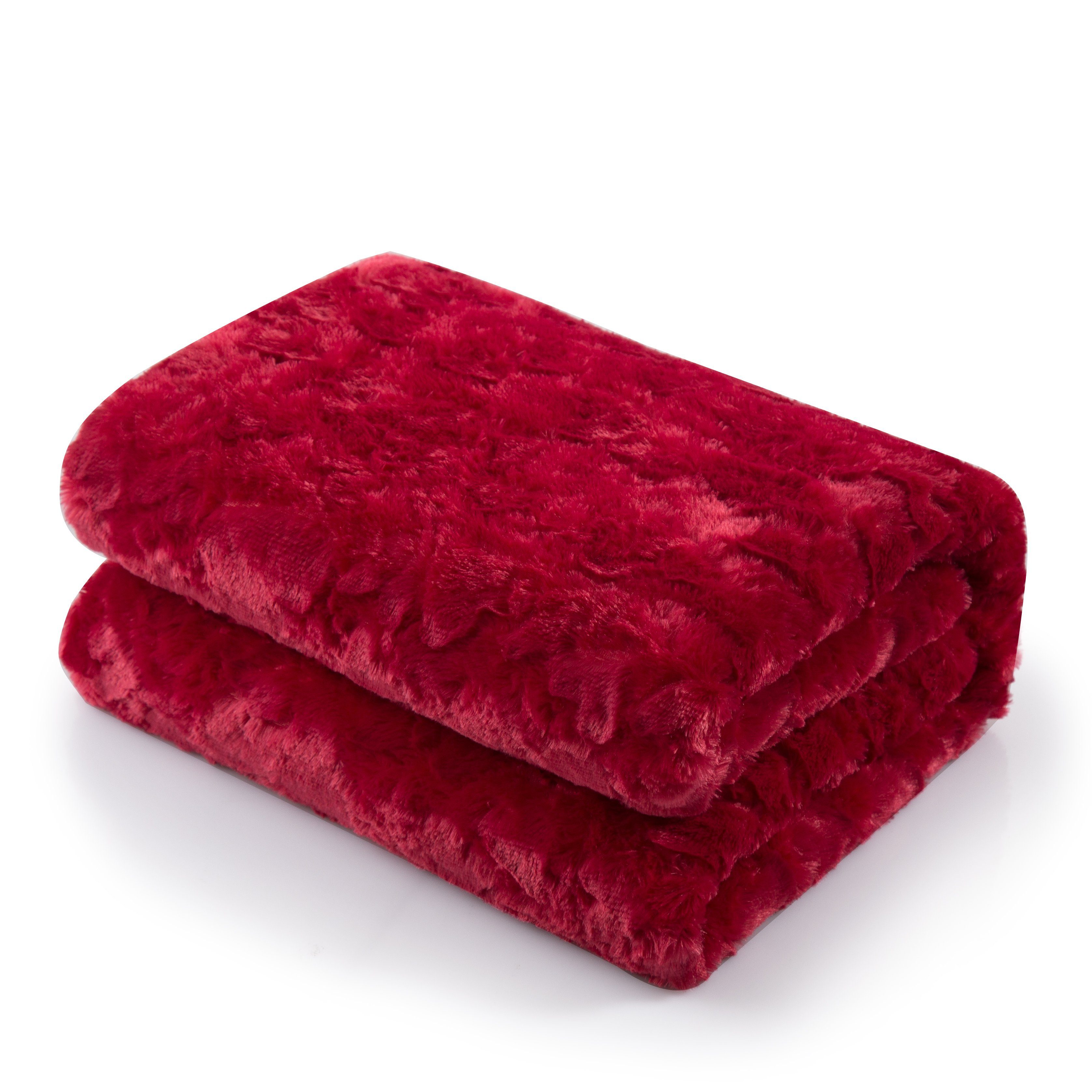 DaDa Bedding Luxury Romantic Red Lovely Hearts Dreamy Plush Faux Fur Throw Blanket (19)