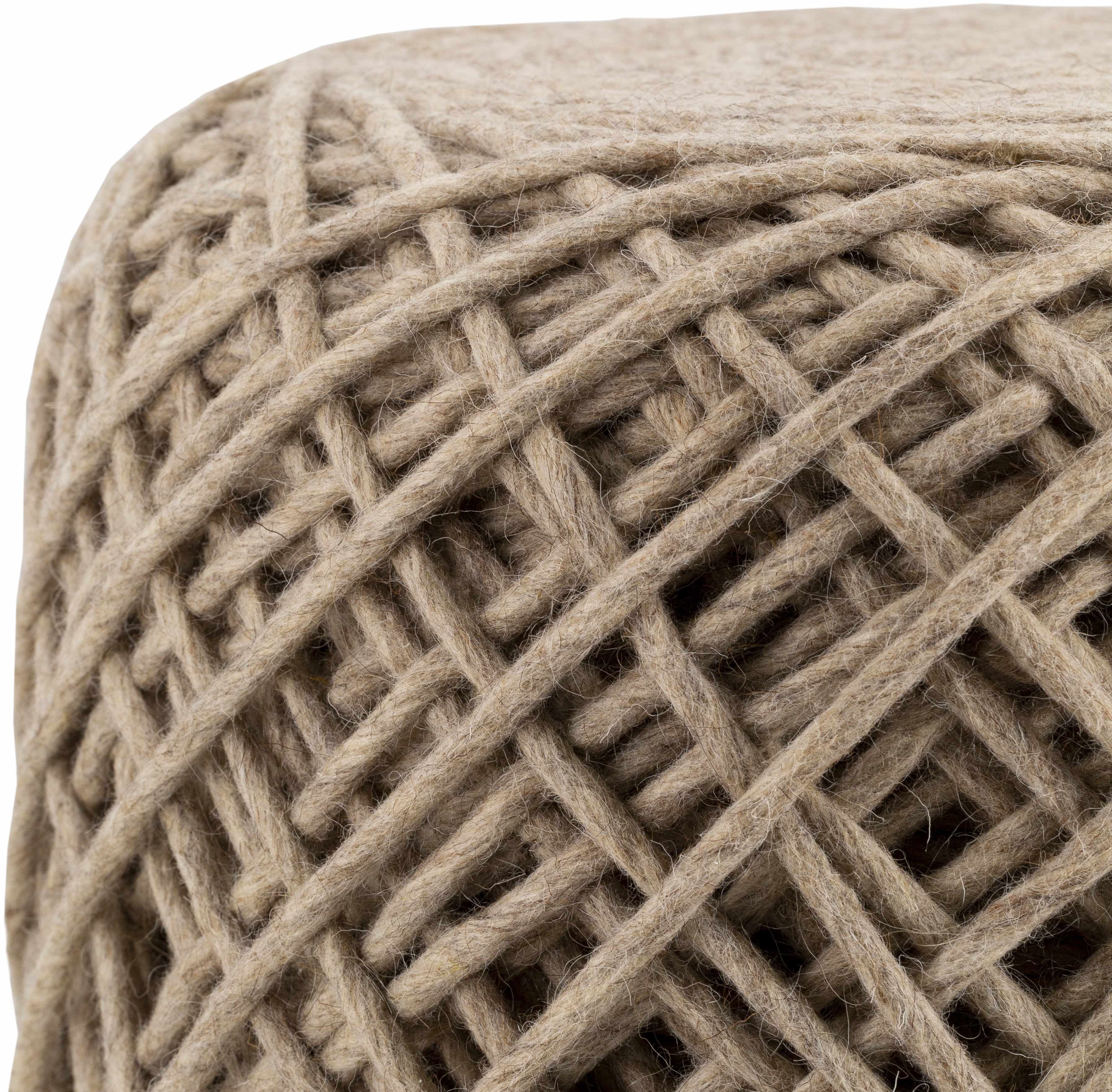 Bellingen Gray Handwoven Textured Pouf-2