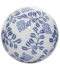 Blue Ceramic Floral Handmade Glossy Decorative Orbs & Vase Filler