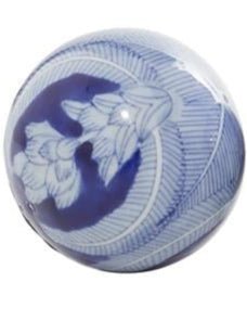 Blue Ceramic Floral Handmade Glossy Decorative Orbs & Vase Filler