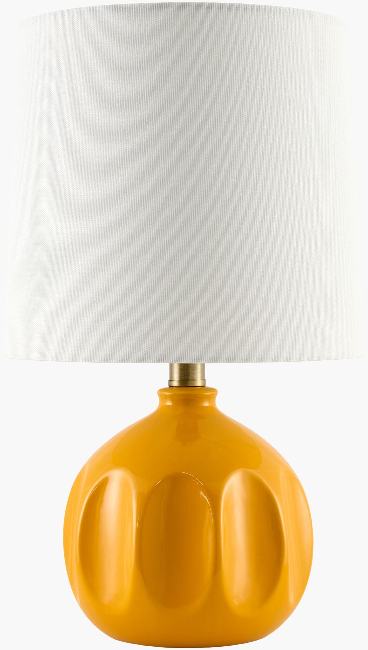Soft Orange Modern Table Lamp with global details for bedside or console tables-0