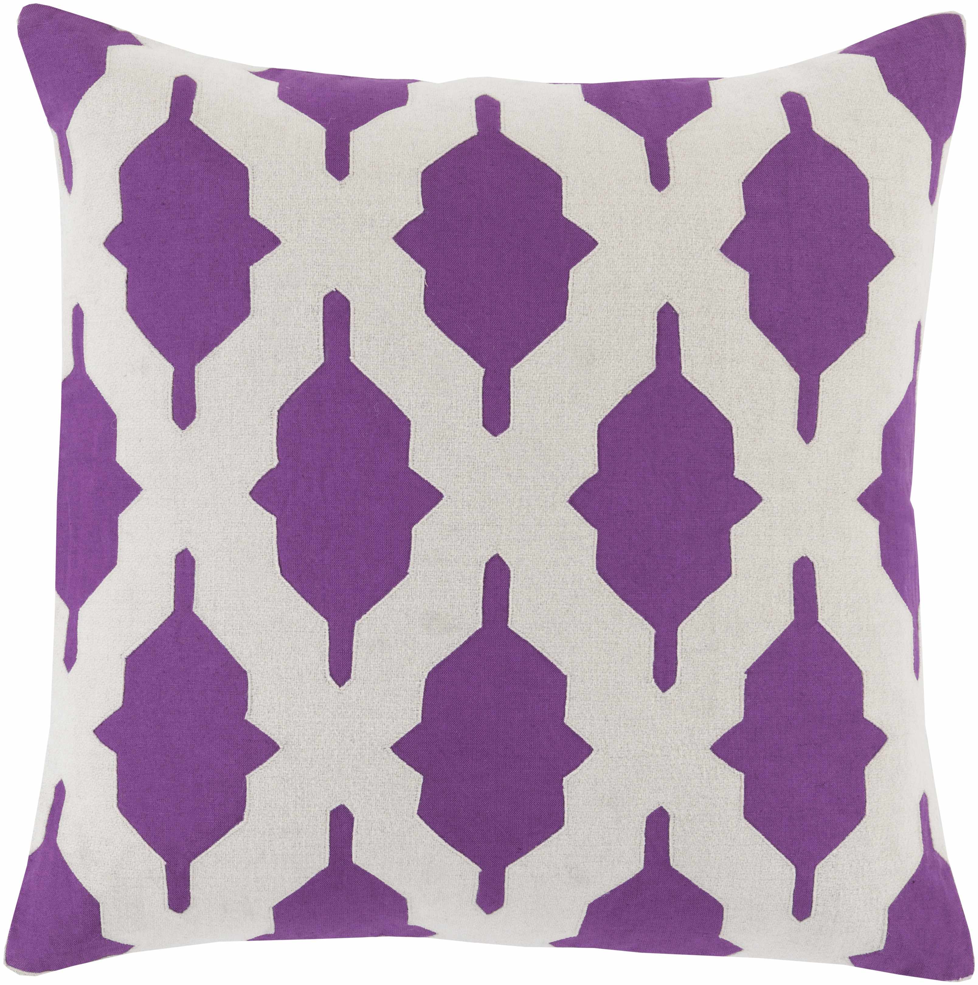 Bannockburn Purple Geometric Square Accent Pillow - Clearance-0