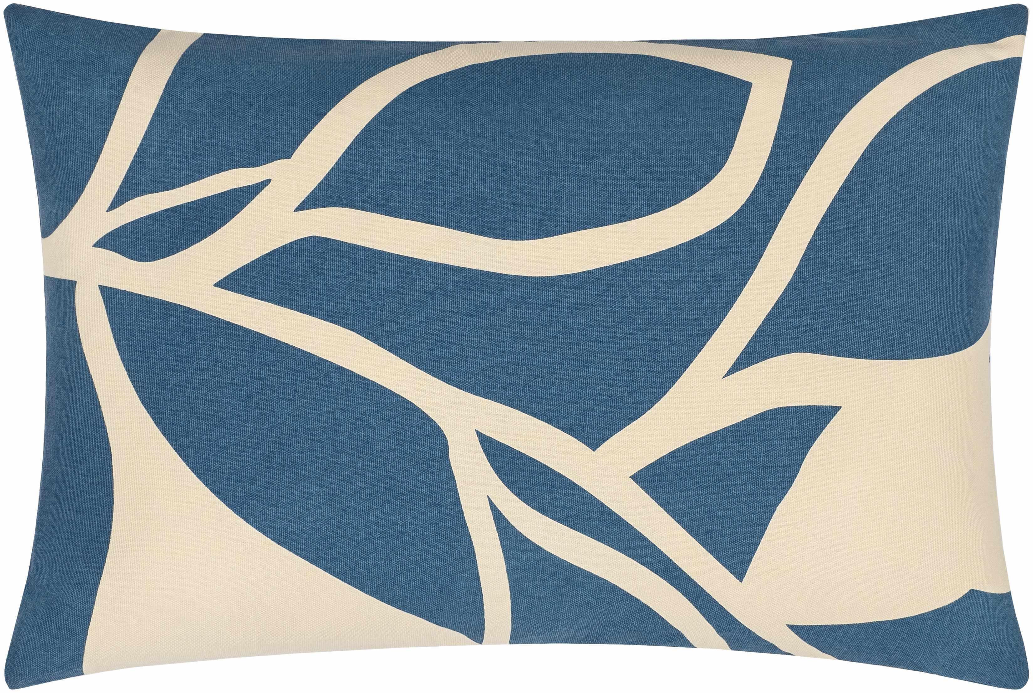 Bonnybrook Blue Leaf Pattern Accent Pillow - Clearance - PRHOMZ