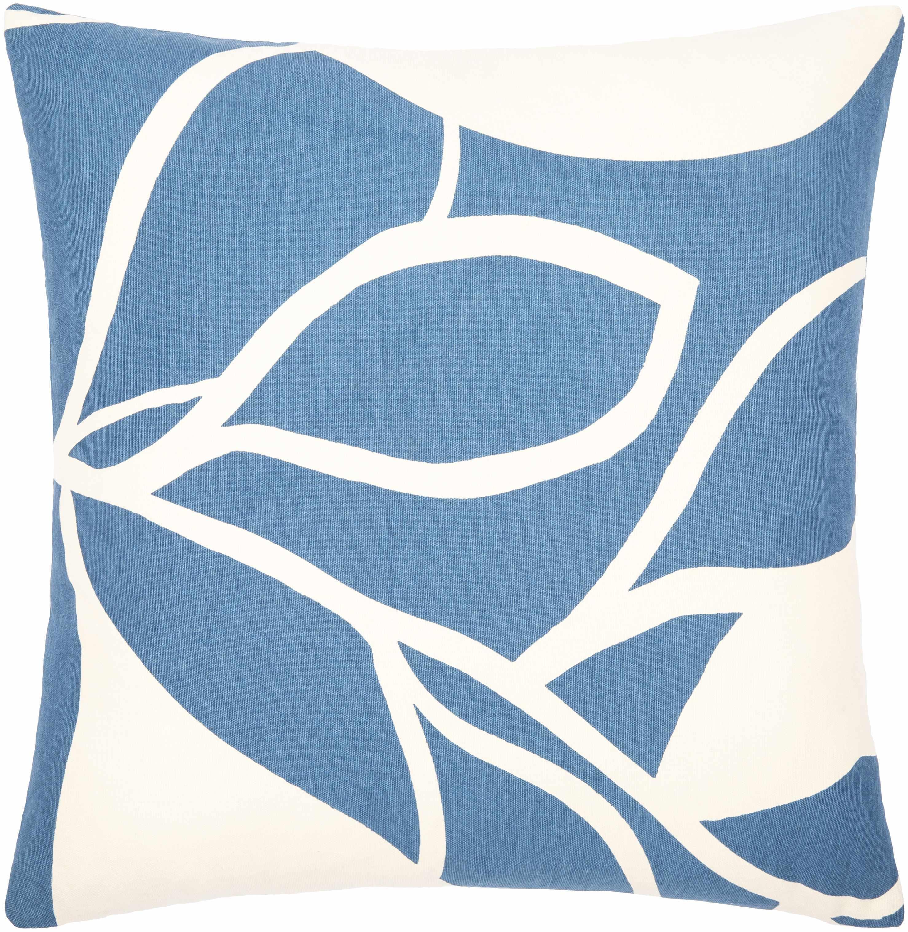 Bonnybrook Blue Leaf Pattern Accent Pillow - Clearance - PRHOMZ
