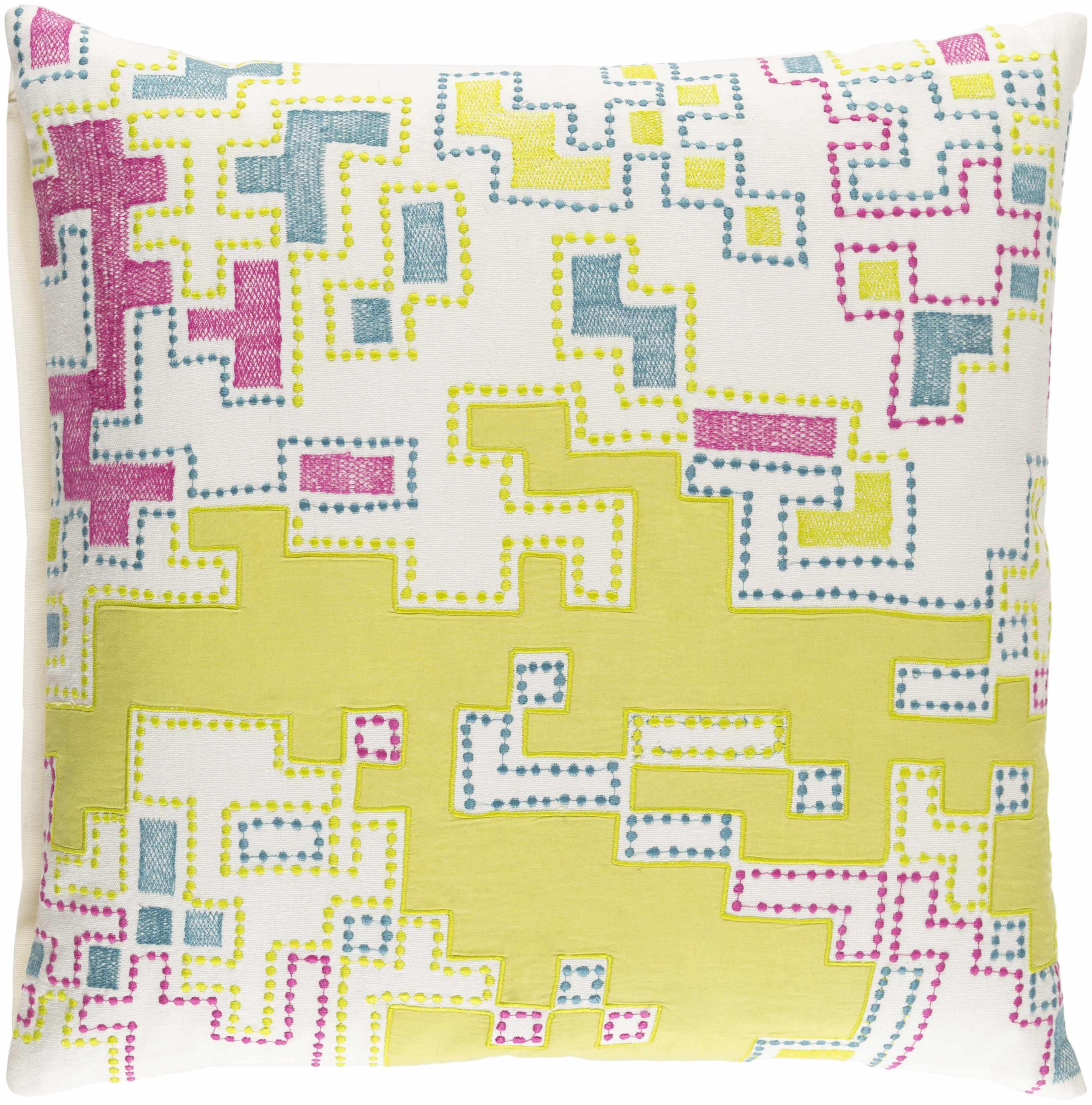 Borth Bright Geometric Pattern Throw Pillow - Clearance-0