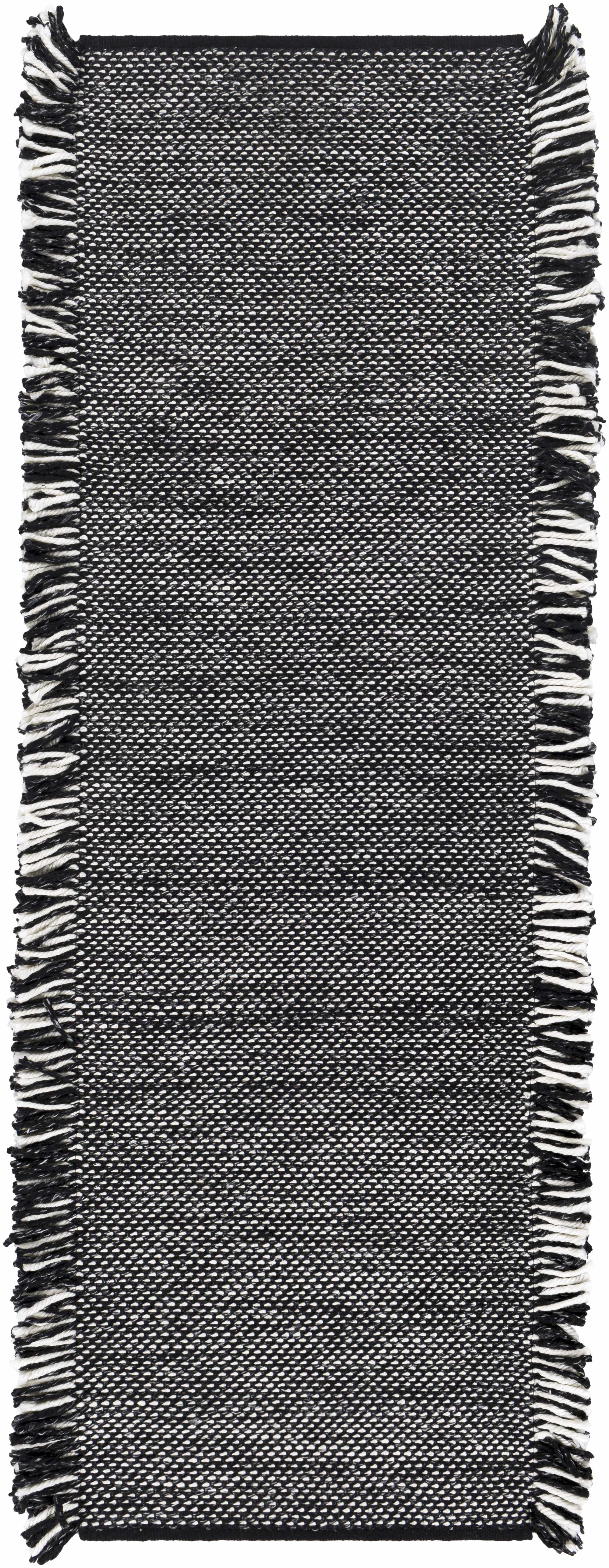 Boyden Black Area Rug with Tassels - Clearance-5