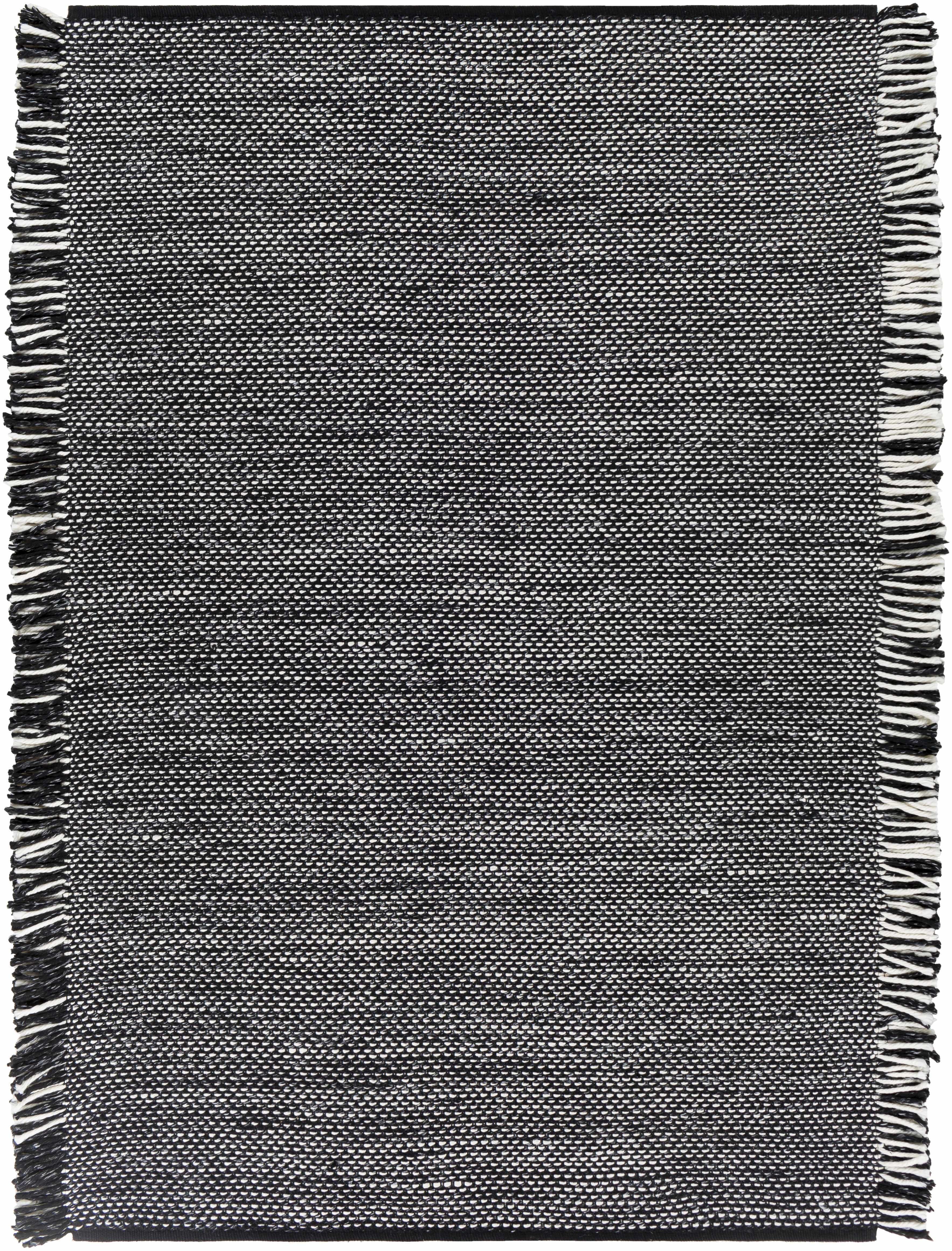 Boyden Black Area Rug with Tassels - Clearance-1