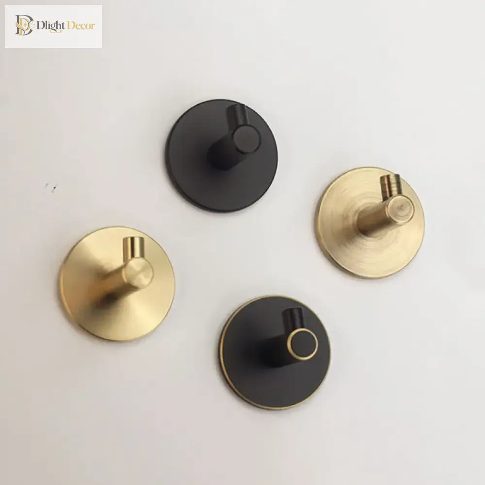 Brass Wall Hook – Gold and Black Towel Hanger for Bathroom, Kitchen, and Bedroom Storage