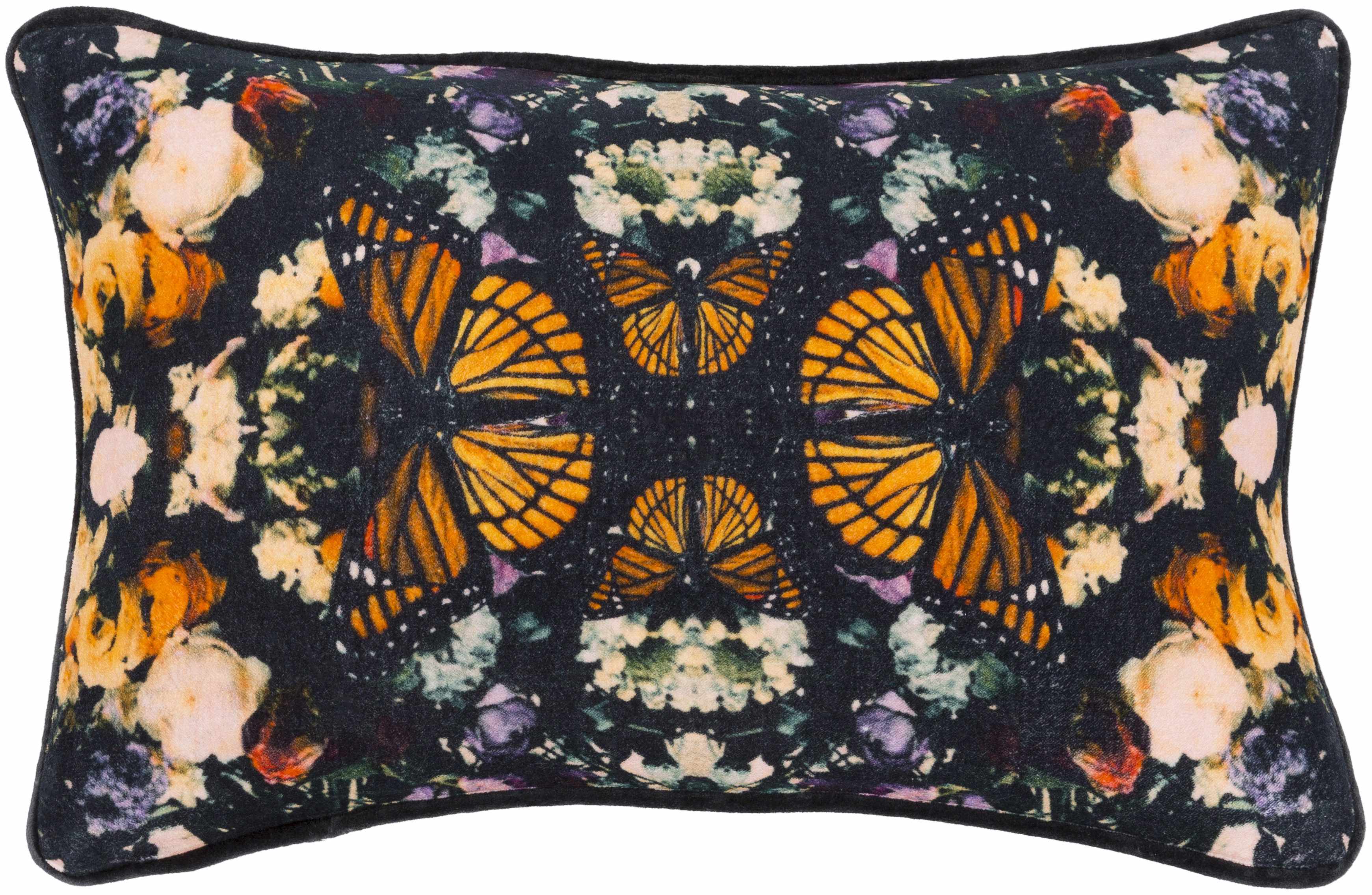 Birds Floral Butterfly Kaleidoscope Throw Pillow - Clearance-1