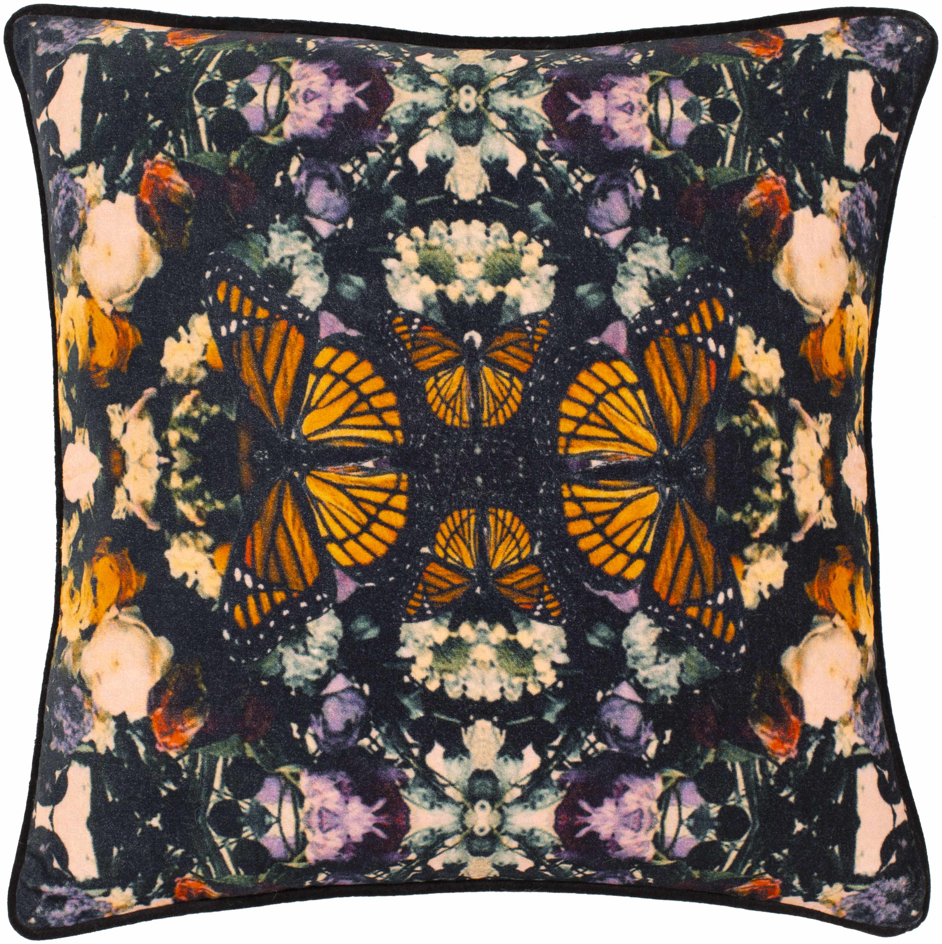 Birds Floral Butterfly Kaleidoscope Throw Pillow - Clearance-0