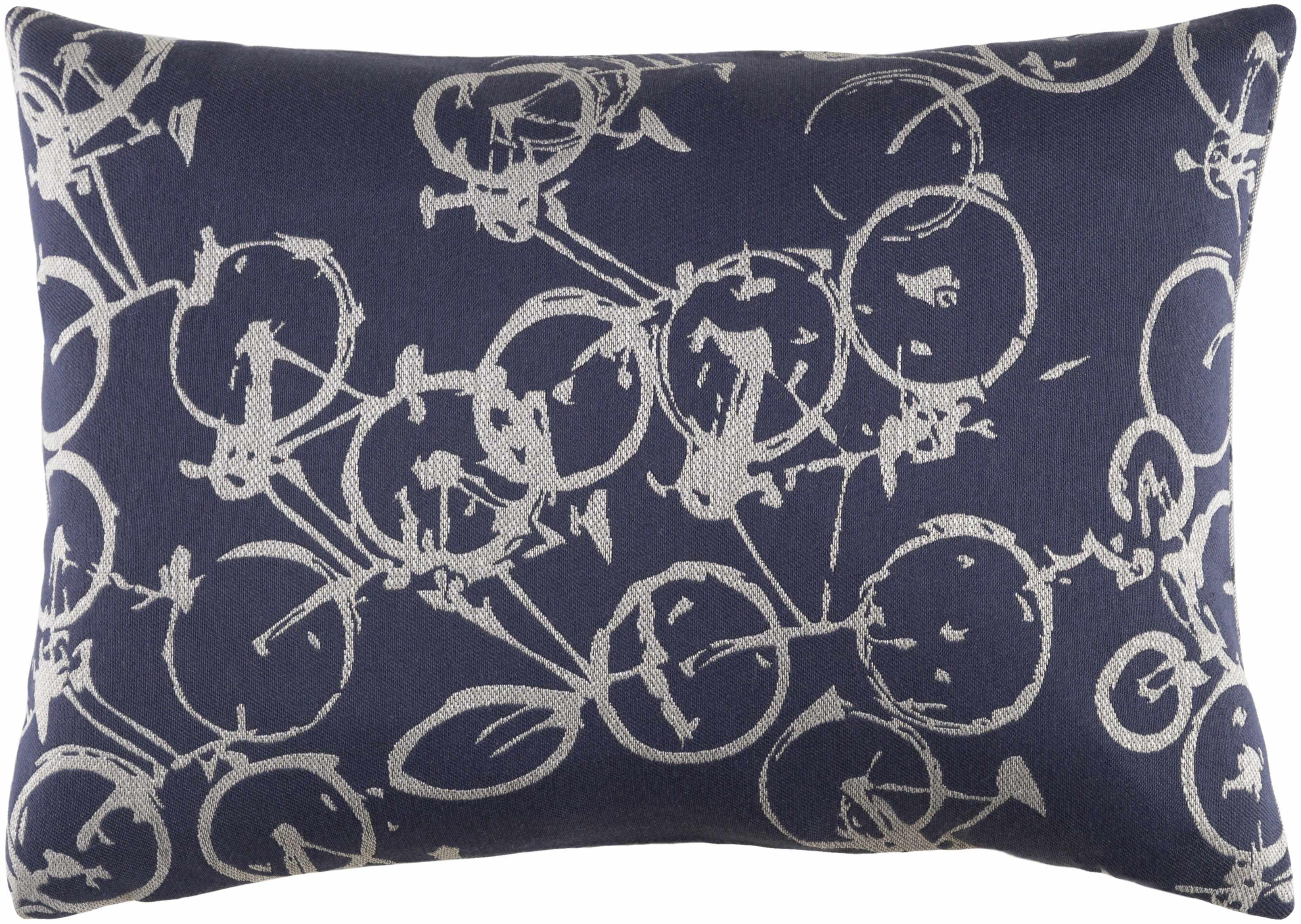 Burneside Navy Bicycle Print Throw Pillow - Clearance - PRHOMZ