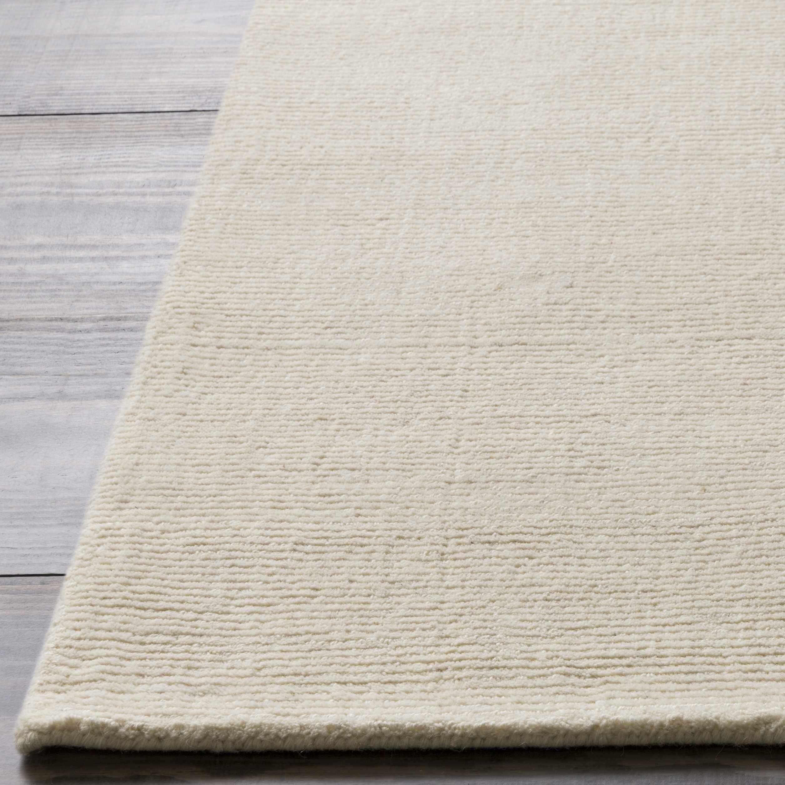 Brockton Solid Wool Light Beige Area Rug-1