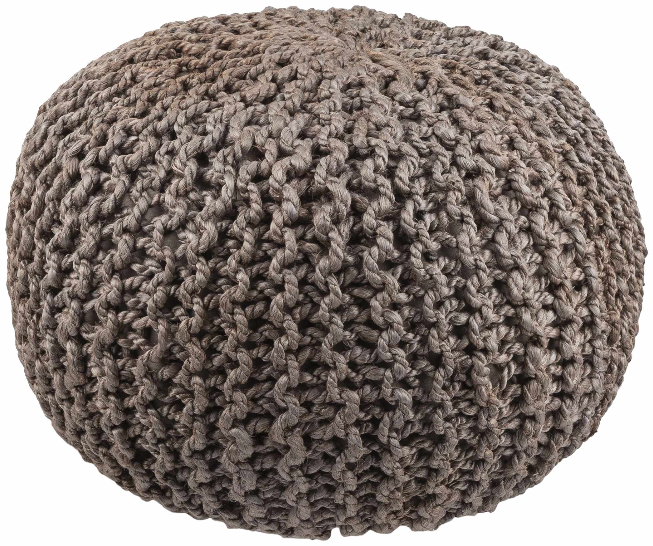Hauenstein Knitted Jute Pouf-0