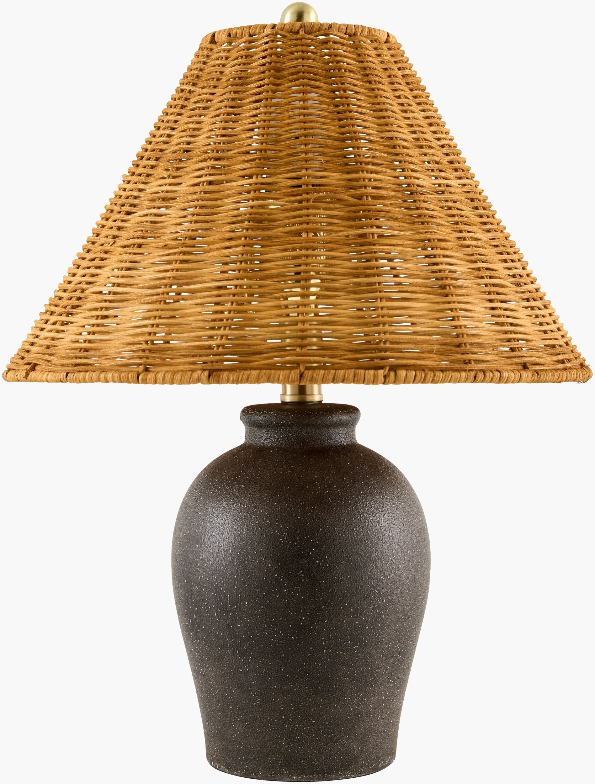 Rich Orange Traditional Table Lamp with rattan details for bedside or console tables-0