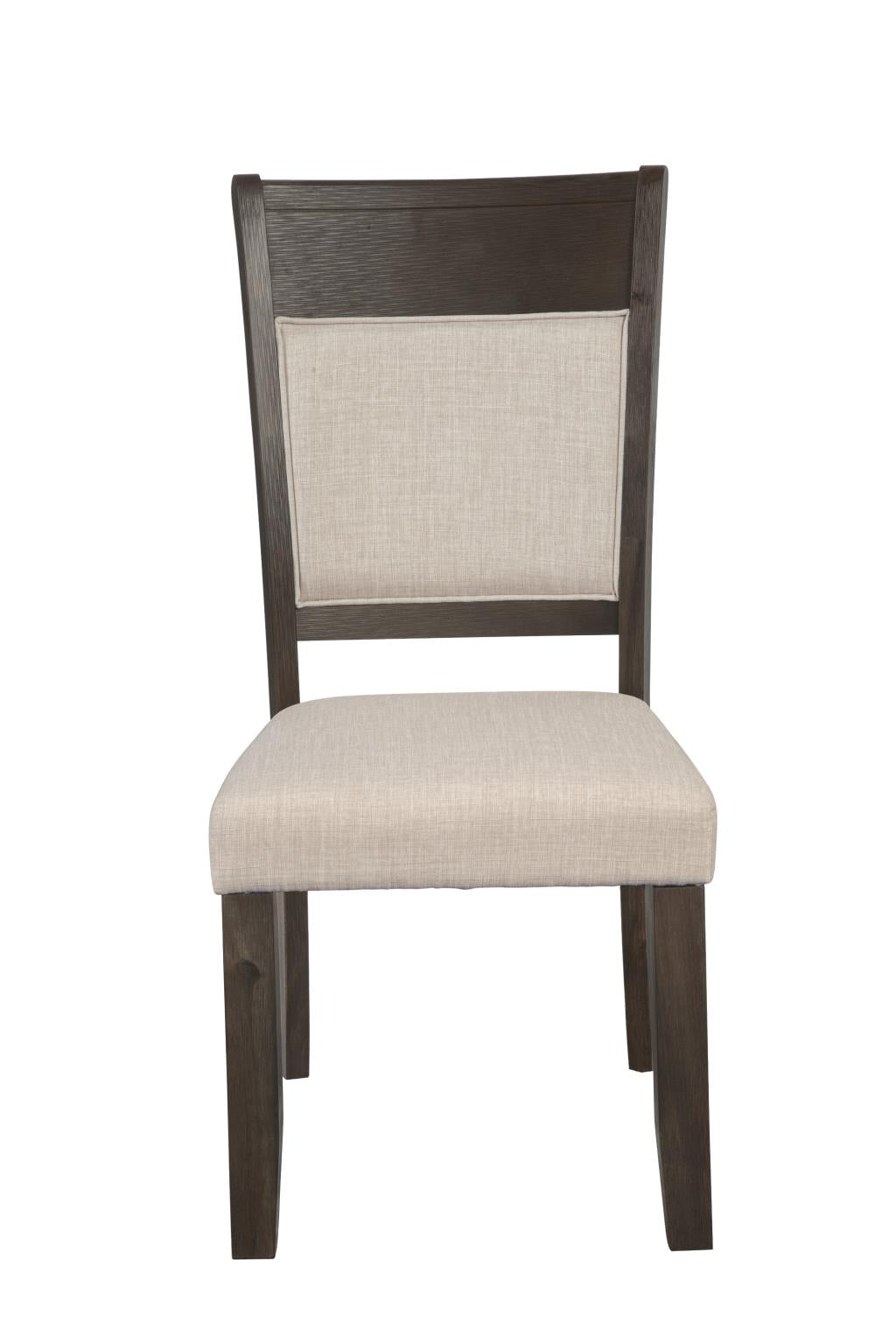 Upholstered Dining Chairs Set of 2, Solid Acacia Frame with Linen Look Seat, Espresso Brown