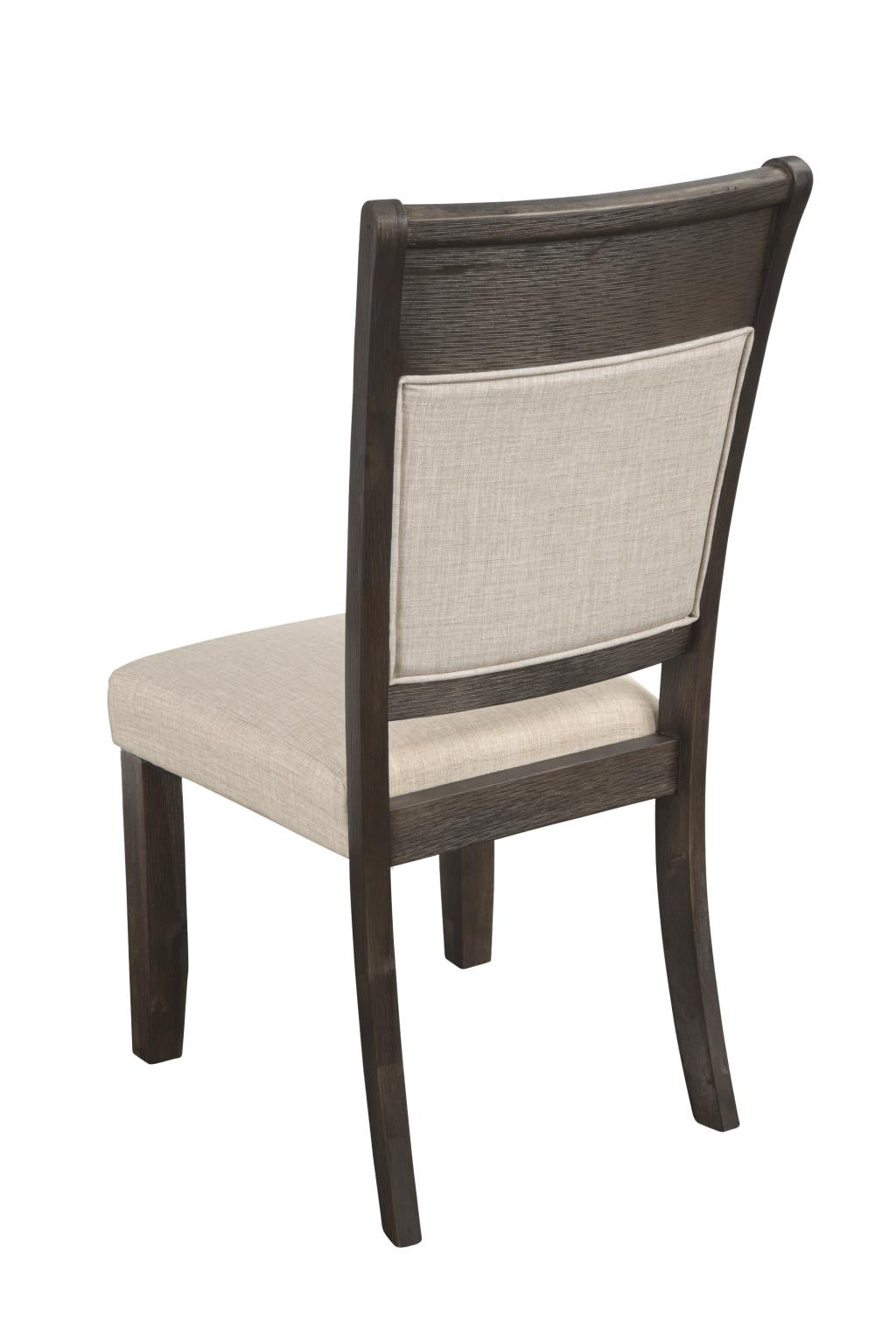 Upholstered Dining Chairs Set of 2, Solid Acacia Frame with Linen Look Seat, Espresso Brown