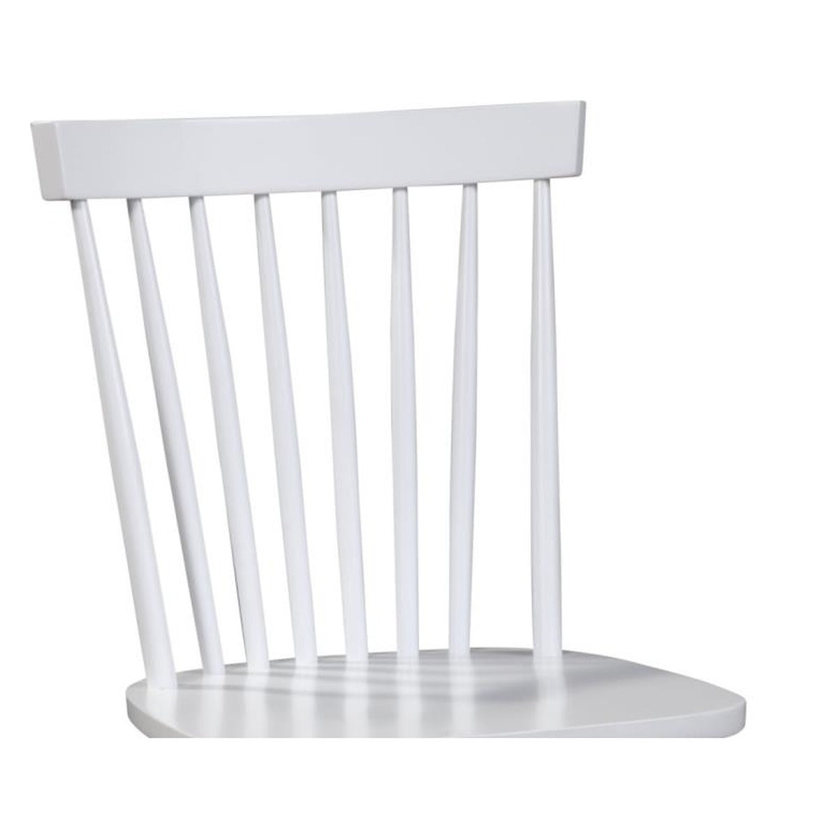 Windsor Spindle Back Dining Chairs Set of 2, Solid Rubberwood, Soft White